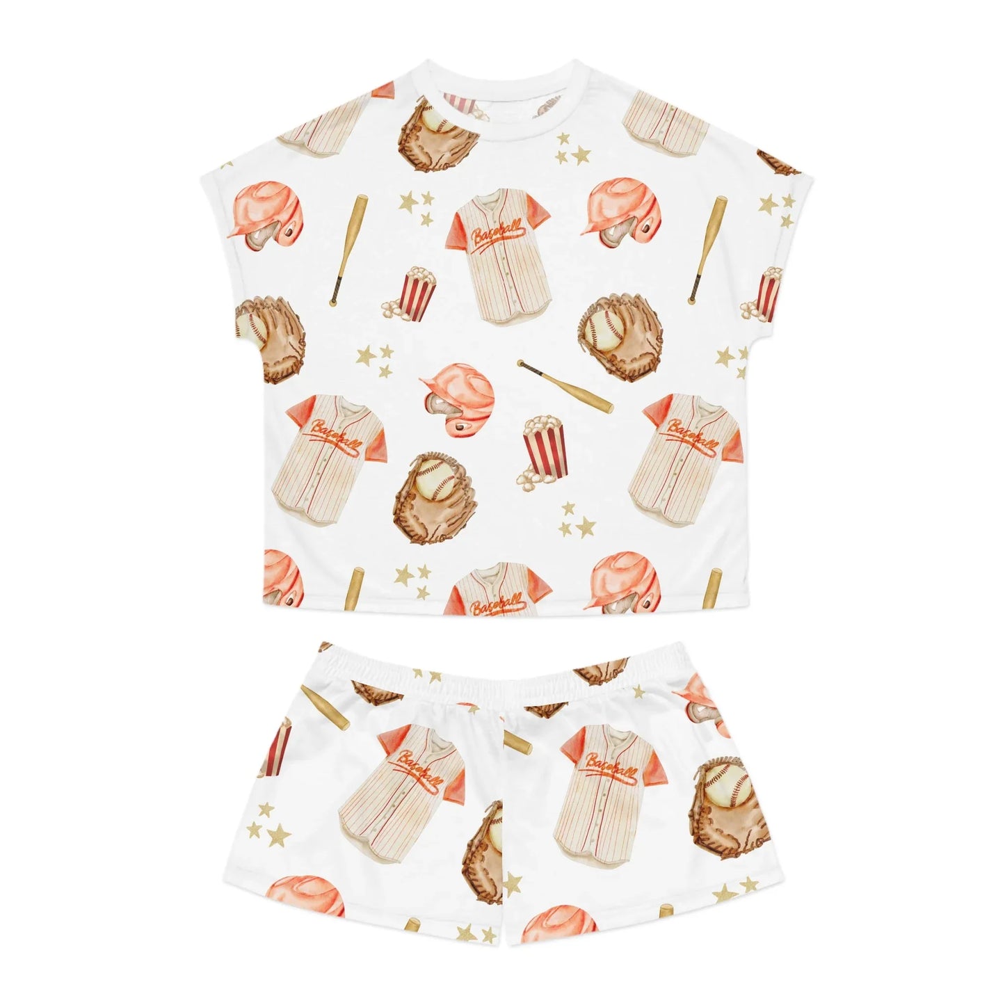All-Star Spirit Women’s Short Pajama Set - S / White - All Over Prints
