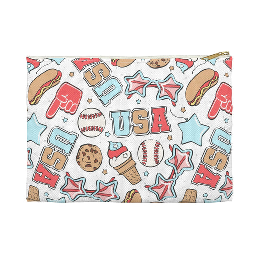 American Treats Accessory Pouch - Small / White zipper - Bags
