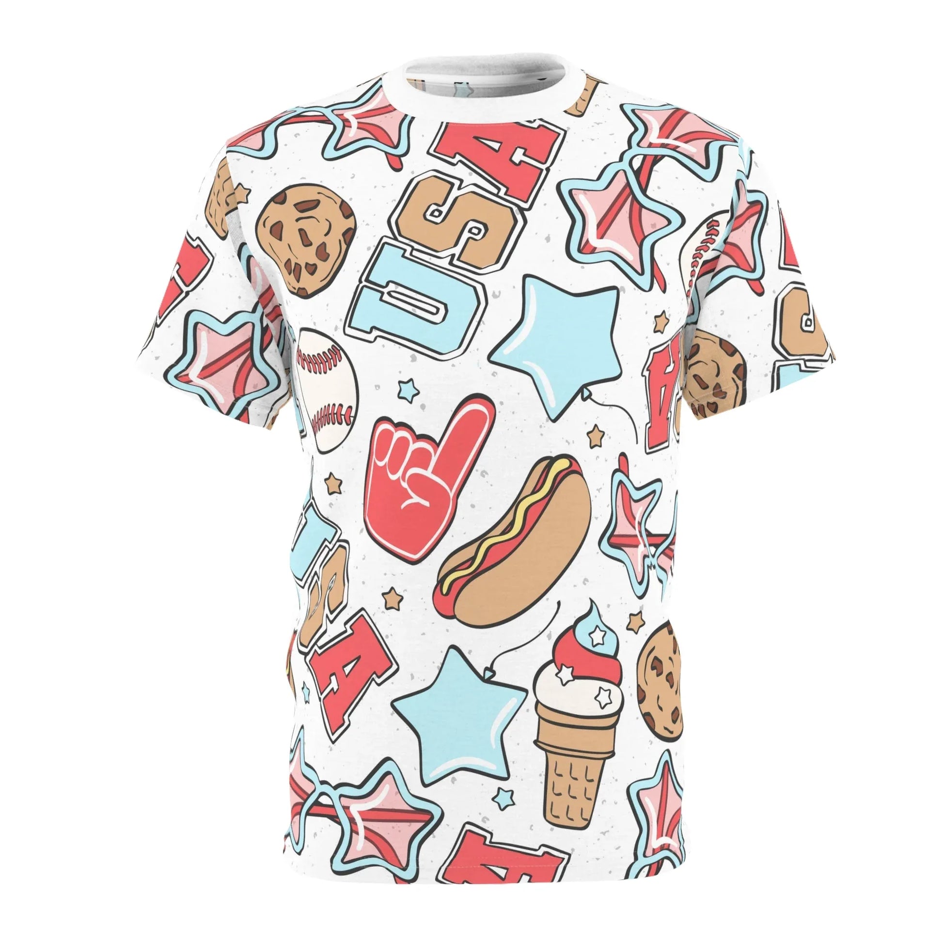 American Treats All-Over-Print T-Shirt - White stitching / 4 oz. / S - All Over Prints