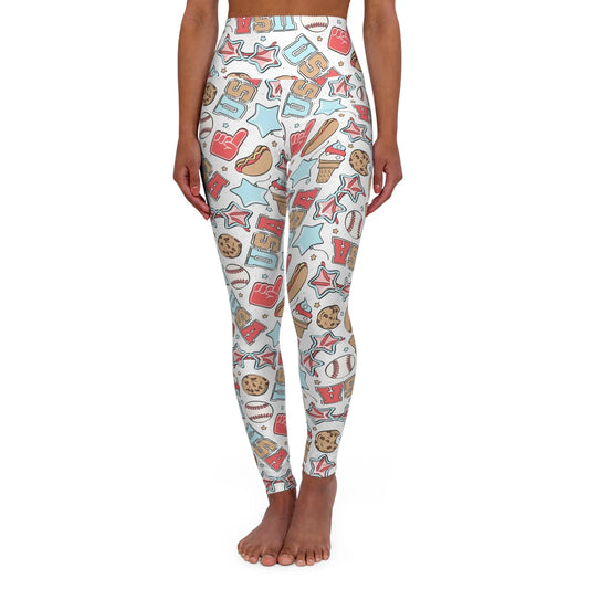 American Treats High Waisted Yoga Leggings - XS - All Over Prints