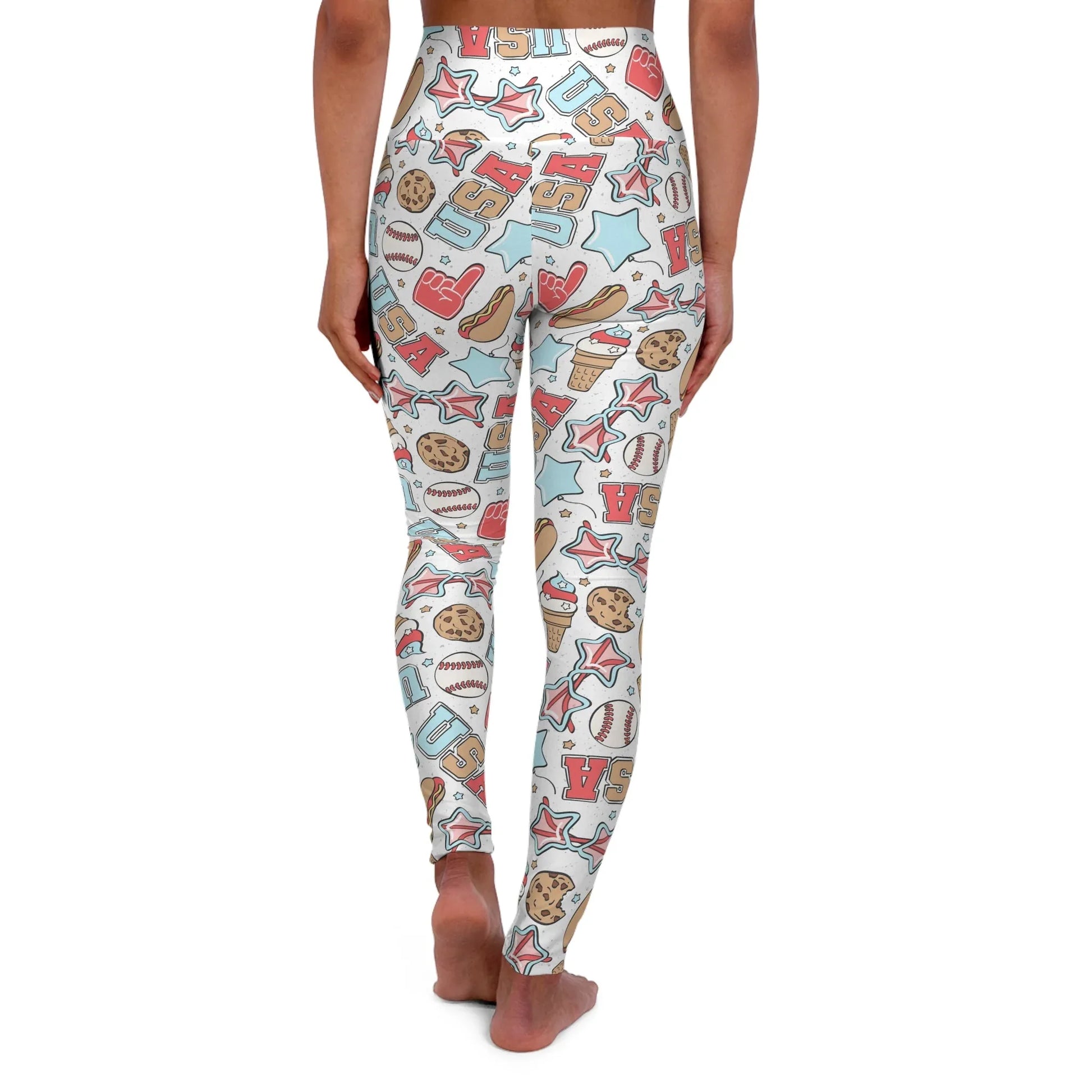 American Treats High Waisted Yoga Leggings - All Over Prints