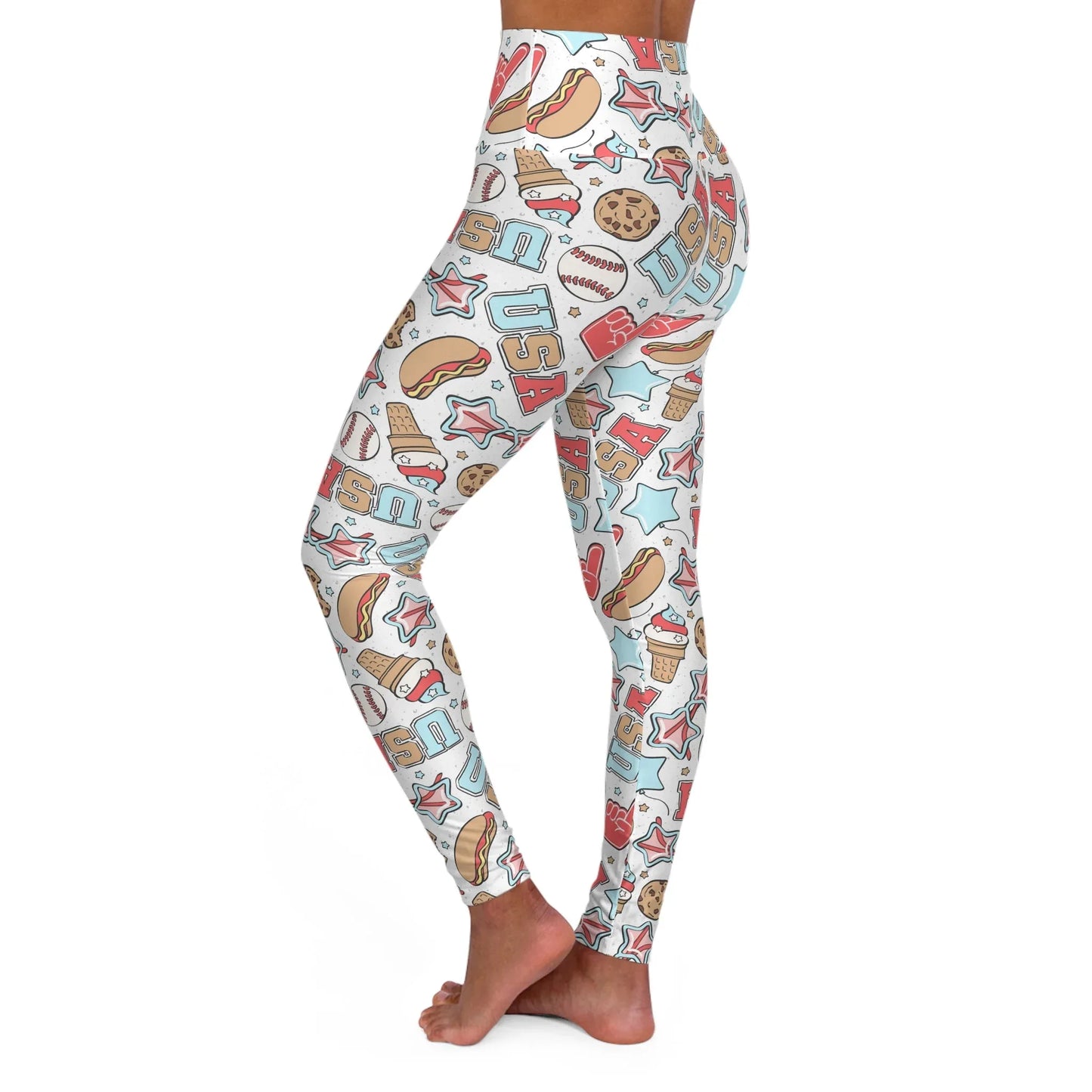 American Treats High Waisted Yoga Leggings - All Over Prints