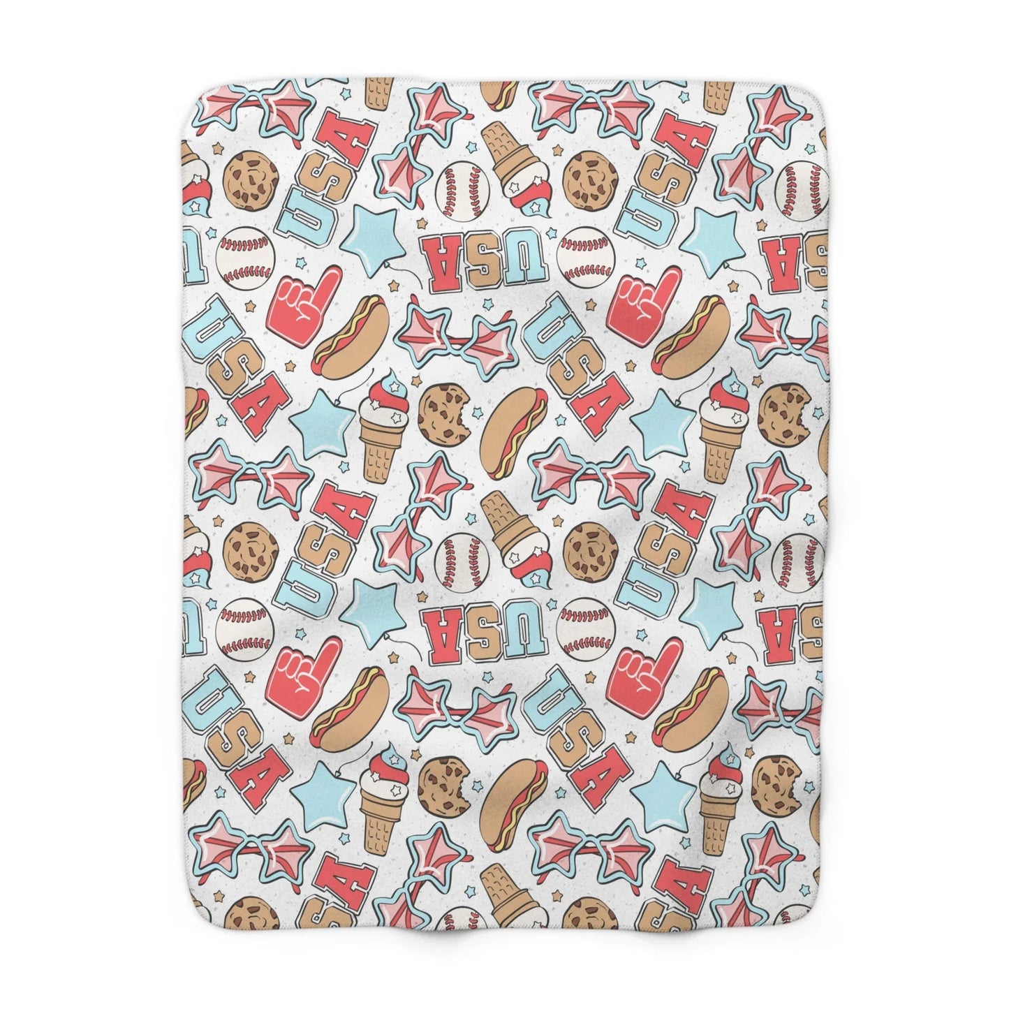 American Treats Sherpa Fleece Blanket - 50’’ × 60’’ - Home Decor