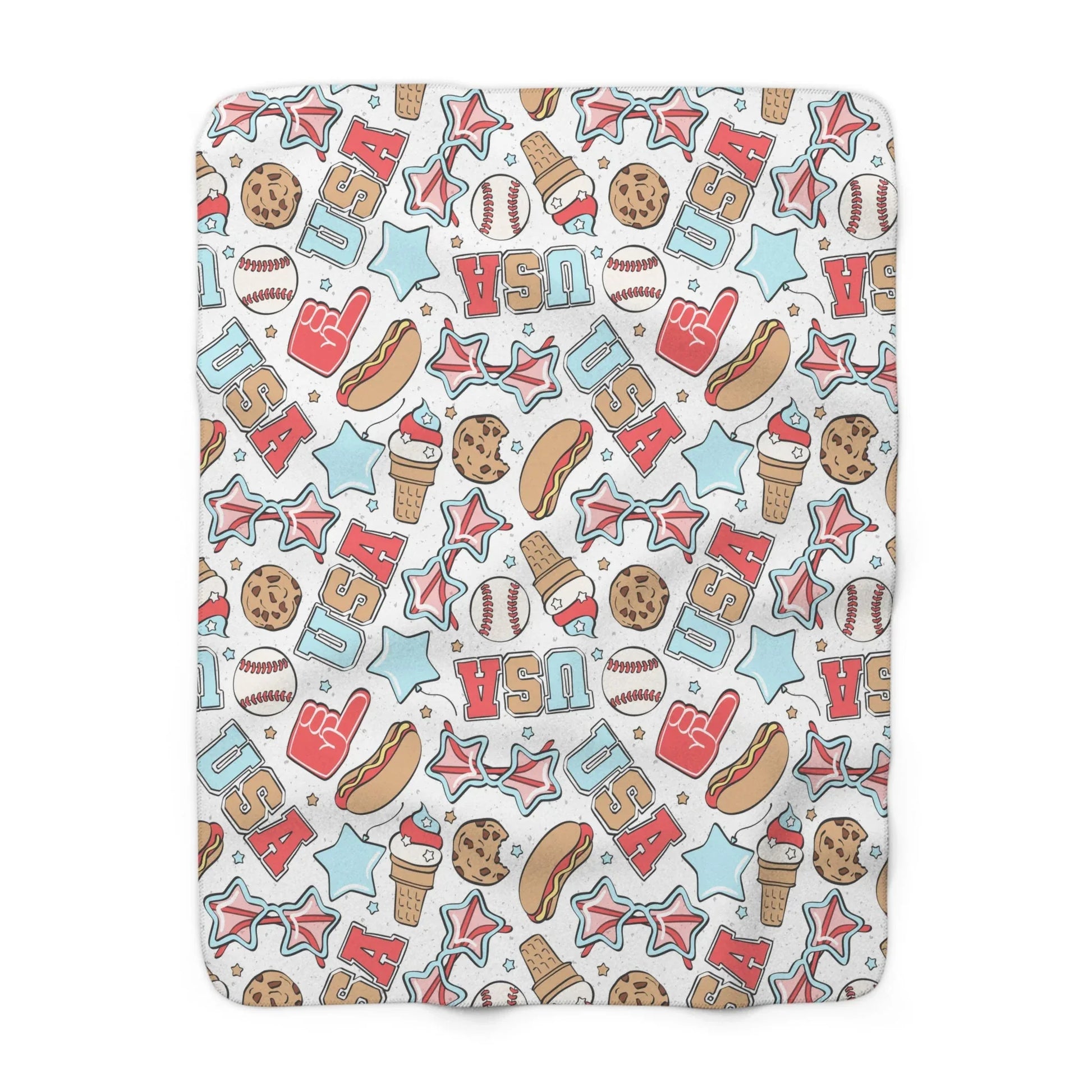 American Treats Sherpa Fleece Blanket - 50’’ × 60’’ - Home Decor