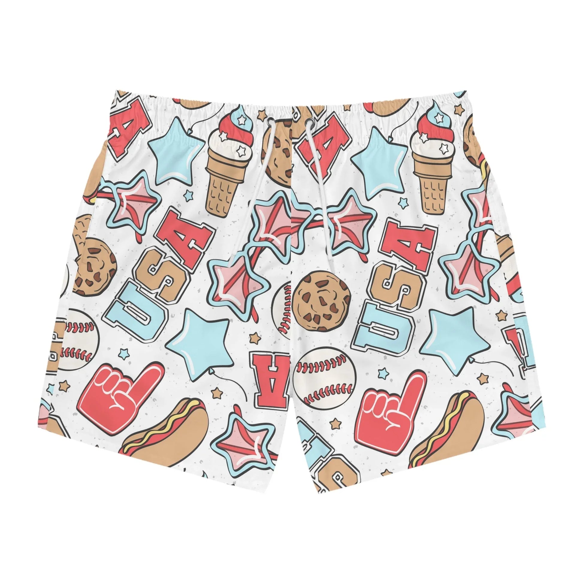 American Treats Swim Trunks - M / Seam thread color automatically matched to design - All Over Prints