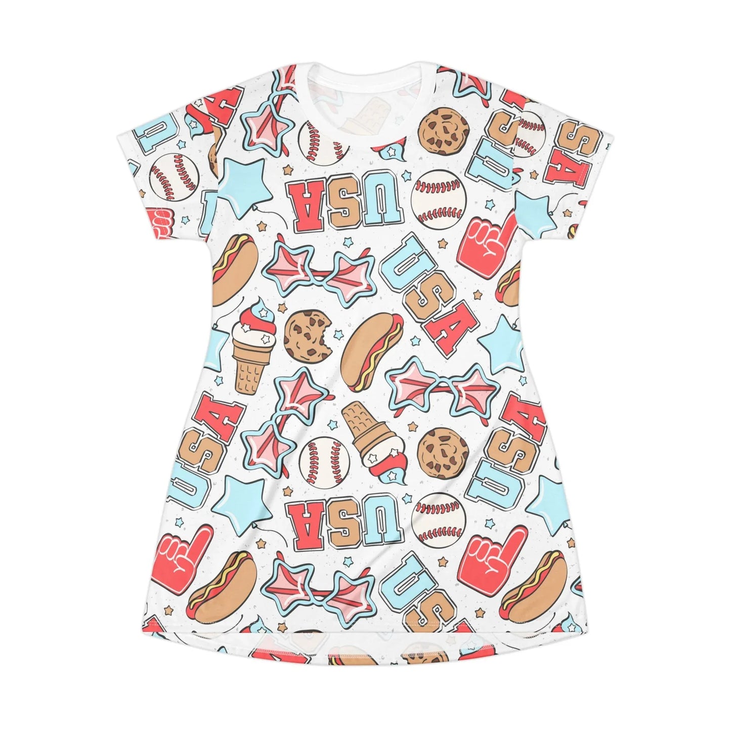 American Treats T-Shirt Dress - XS - All Over Prints