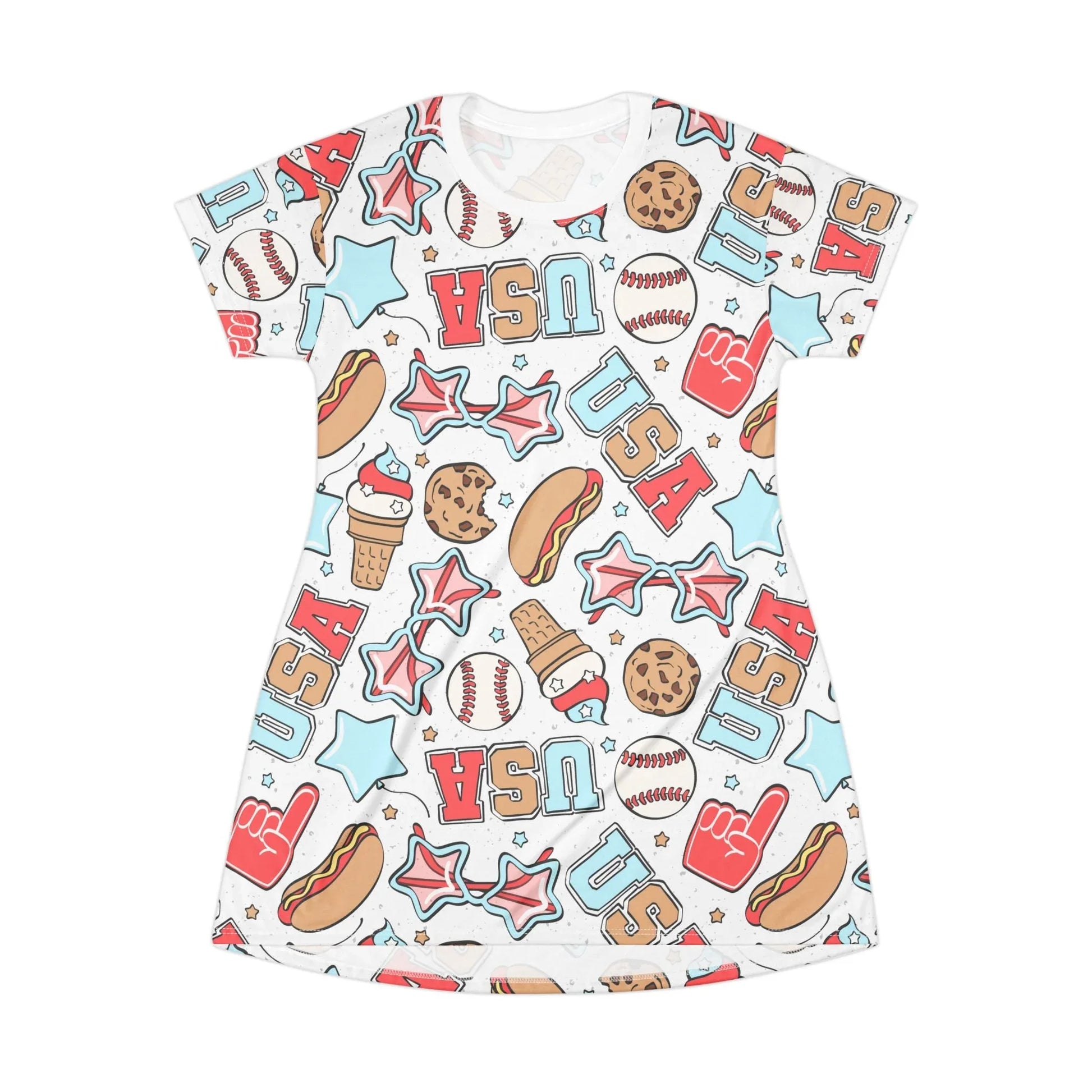American Treats T-Shirt Dress - XS - All Over Prints