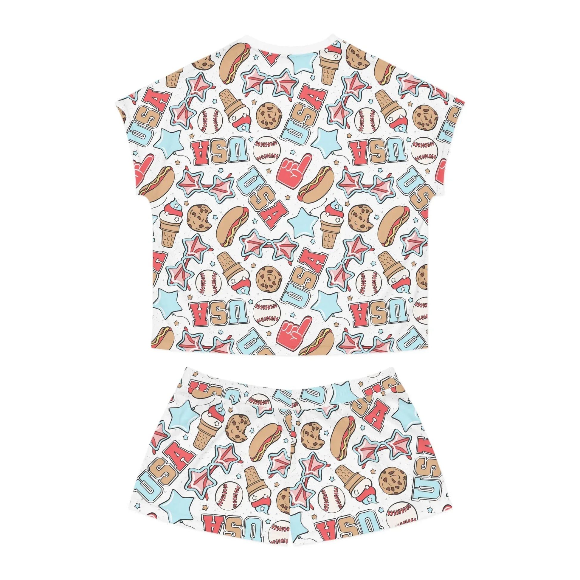 American Treats Women’s Short Pajama Set - All Over Prints