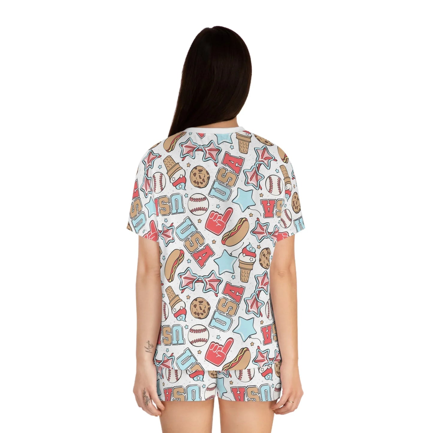 American Treats Women’s Short Pajama Set - All Over Prints