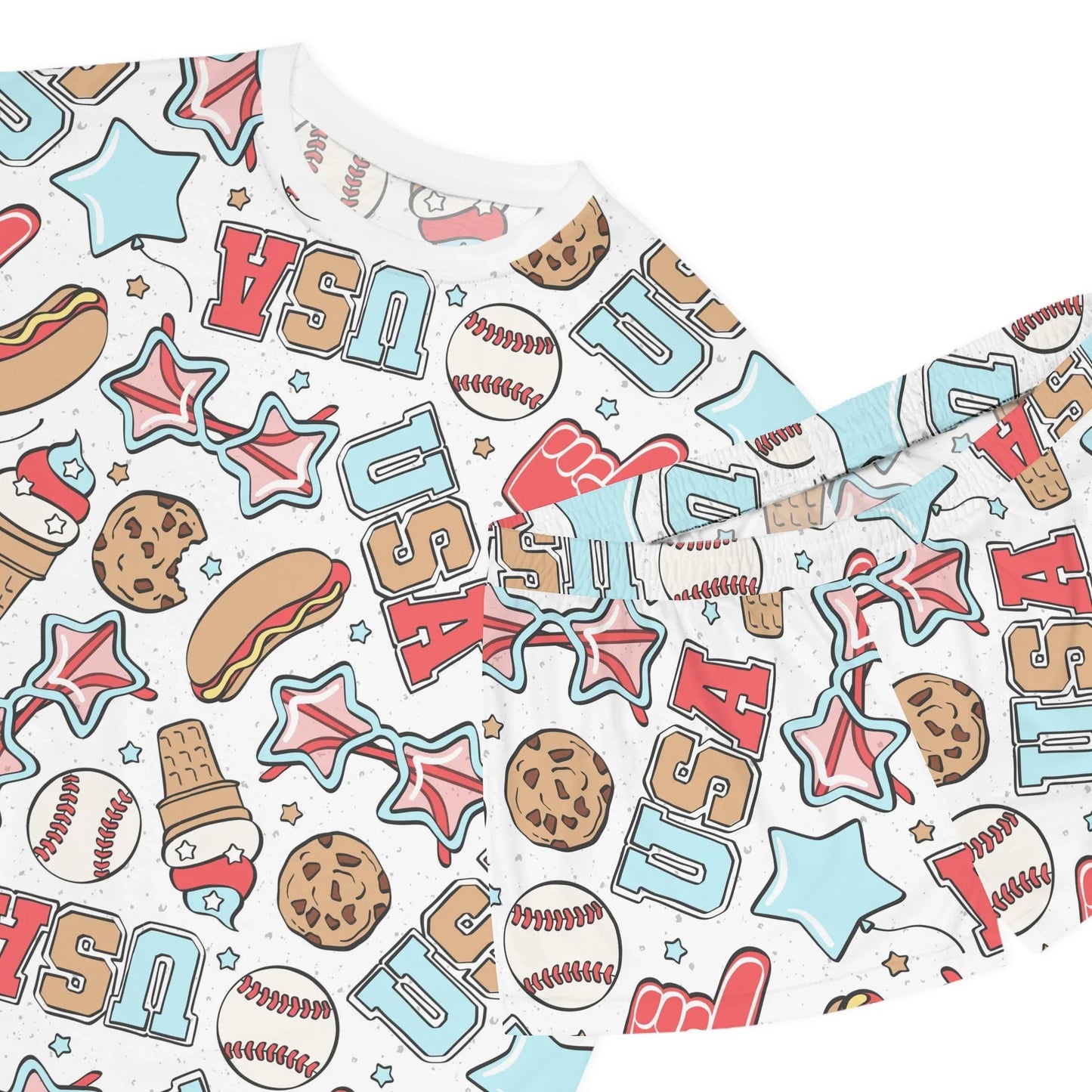 American Treats Women’s Short Pajama Set - All Over Prints