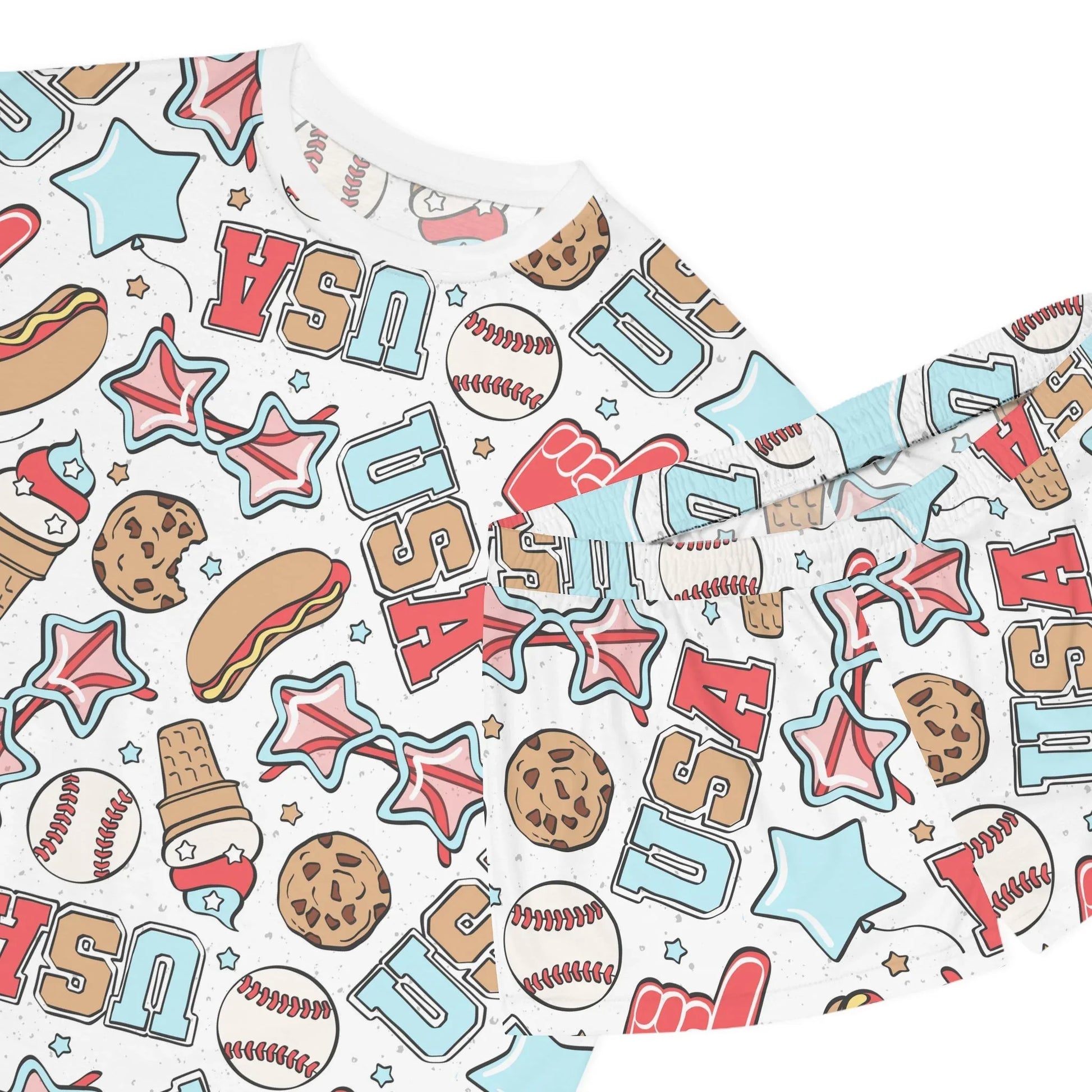 American Treats Women’s Short Pajama Set - All Over Prints