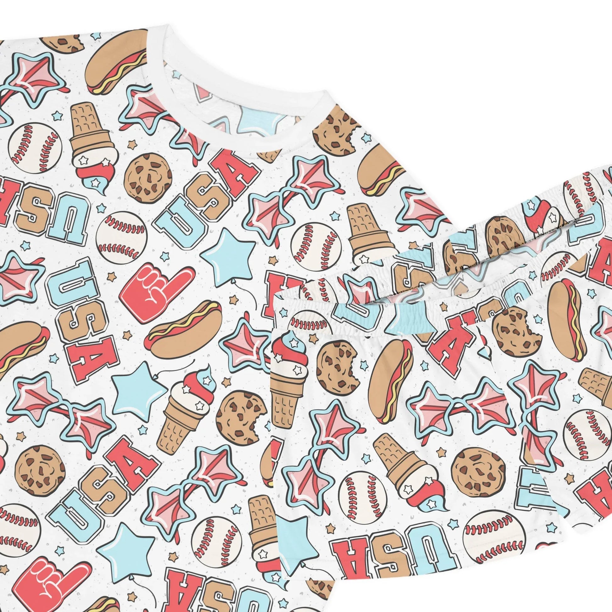 American Treats Women’s Short Pajama Set - All Over Prints