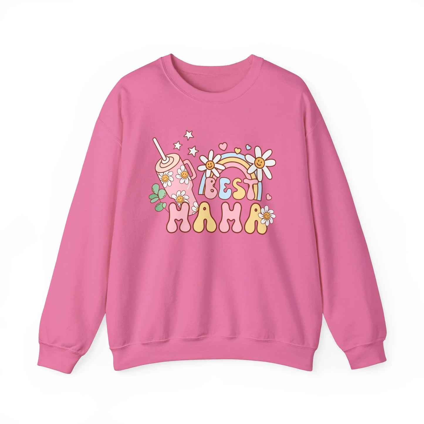 Best Mama Sweatshirt - Safety Pink / S