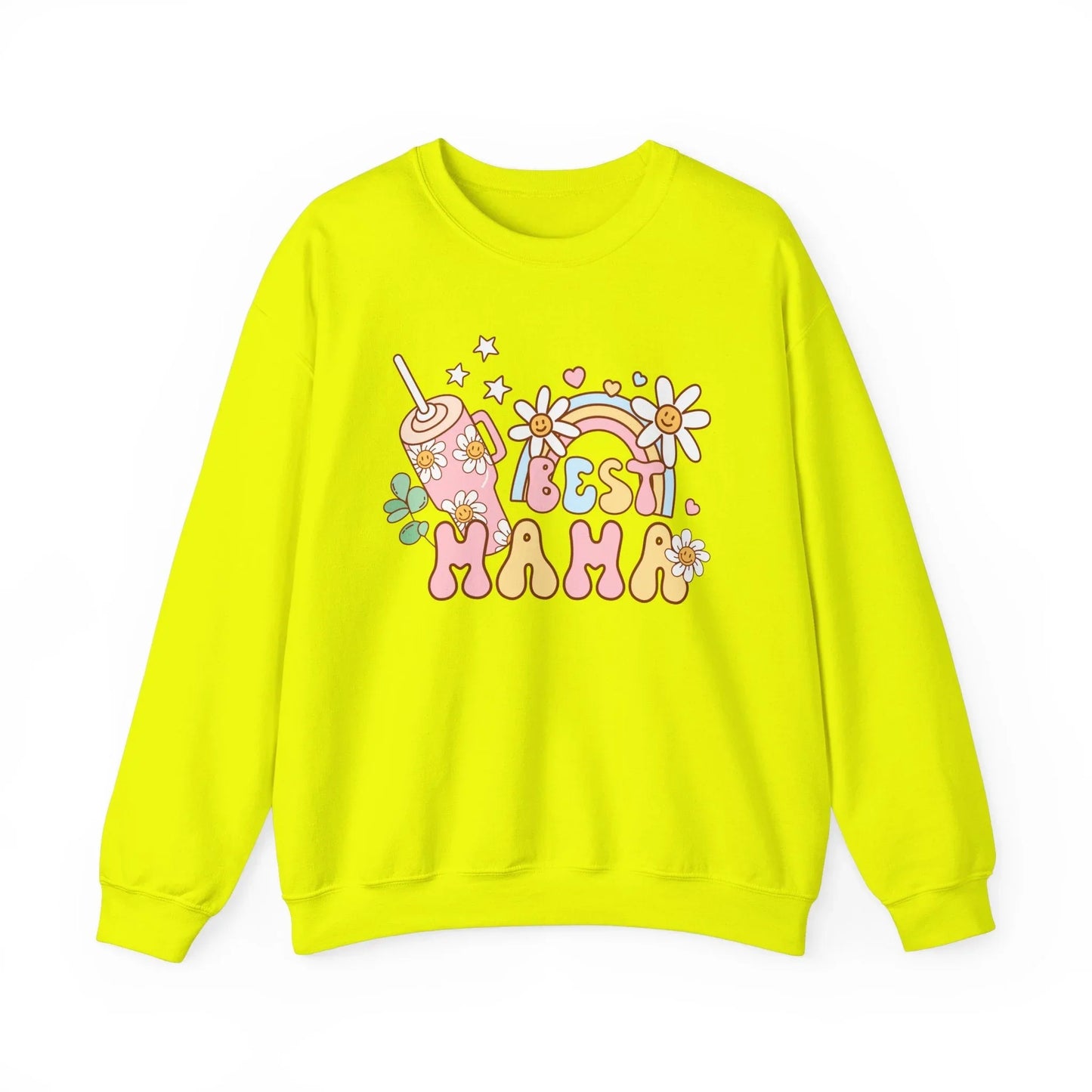 Best Mama Sweatshirt - Safety Green / S