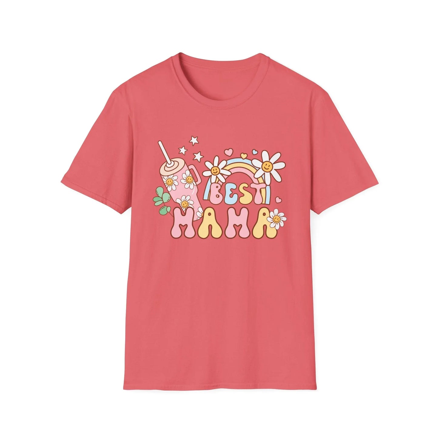 Best Mama T-Shirt - L / Coral Silk