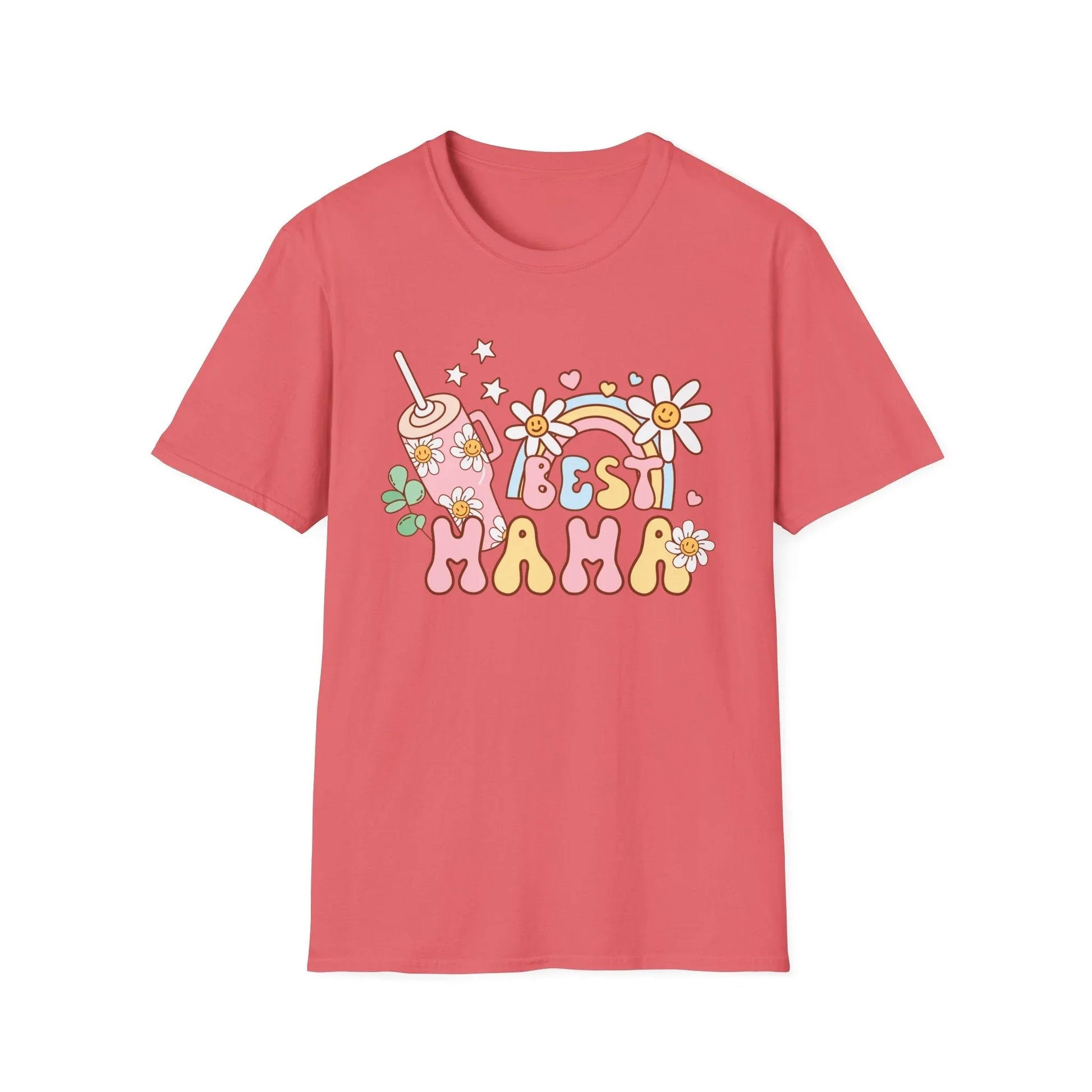Best Mama T-Shirt - L / Coral Silk