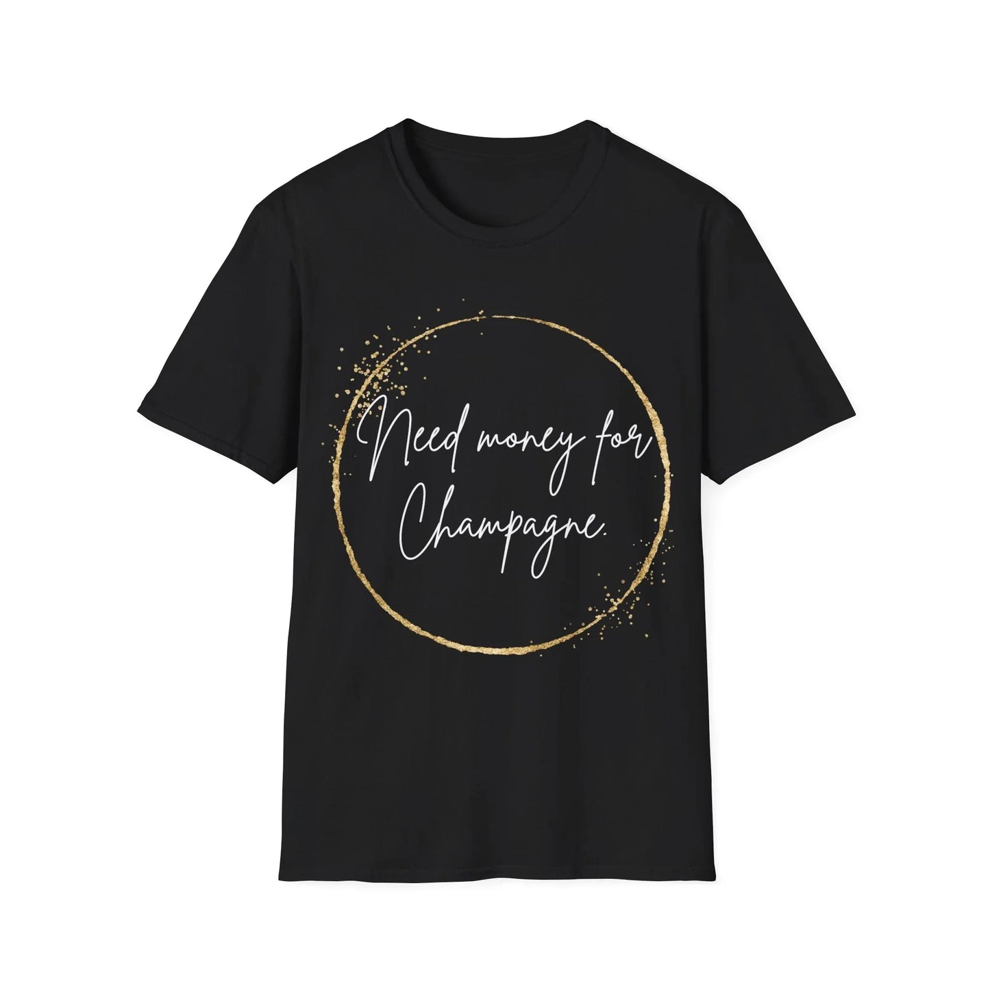 Bubbly on a Budget | black | Unisex - Black / S - T-Shirt