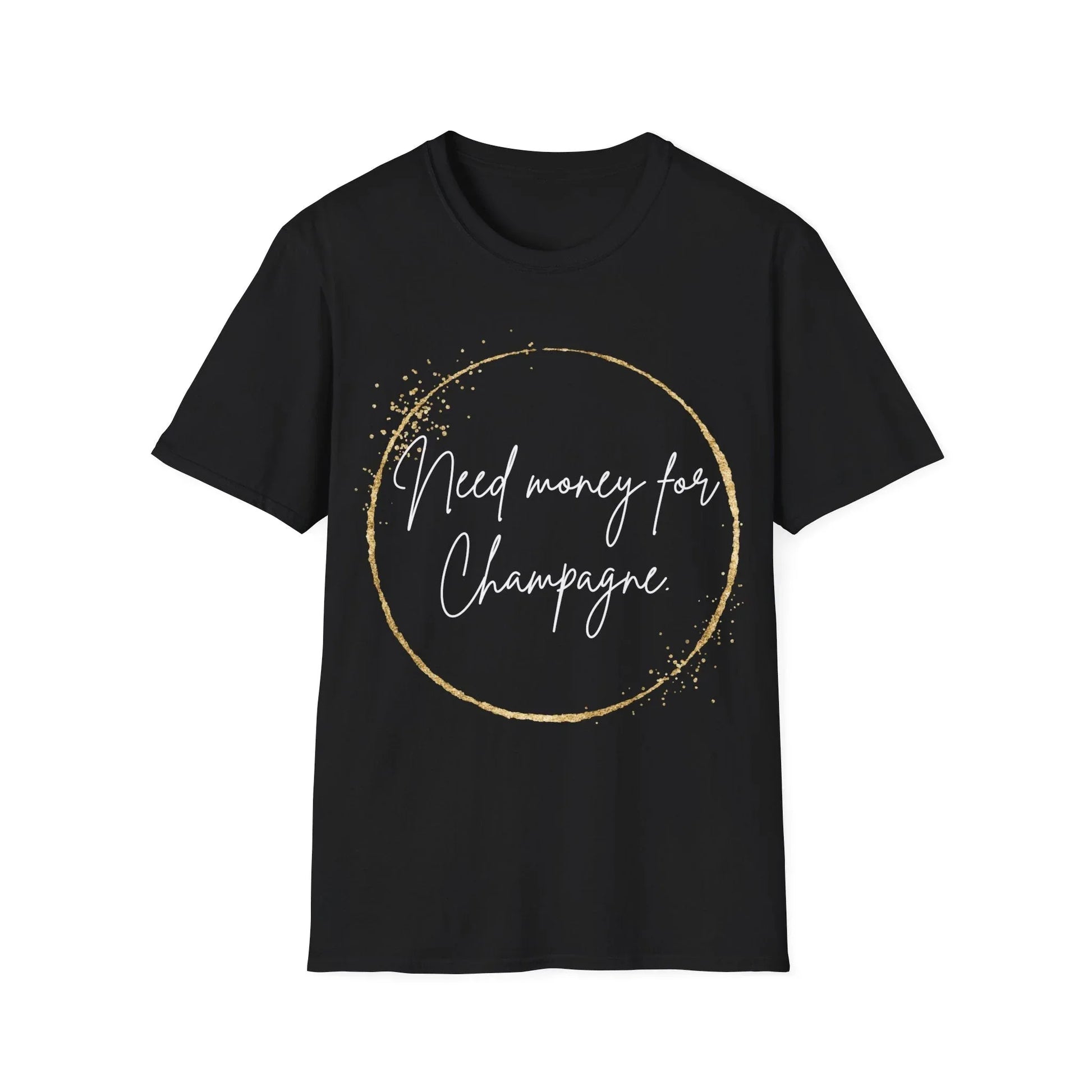Bubbly on a Budget | black | Unisex - Black / S - T-Shirt