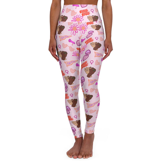 Celebrate Her Power High Waisted Yoga Leggings - XS - All Over Prints