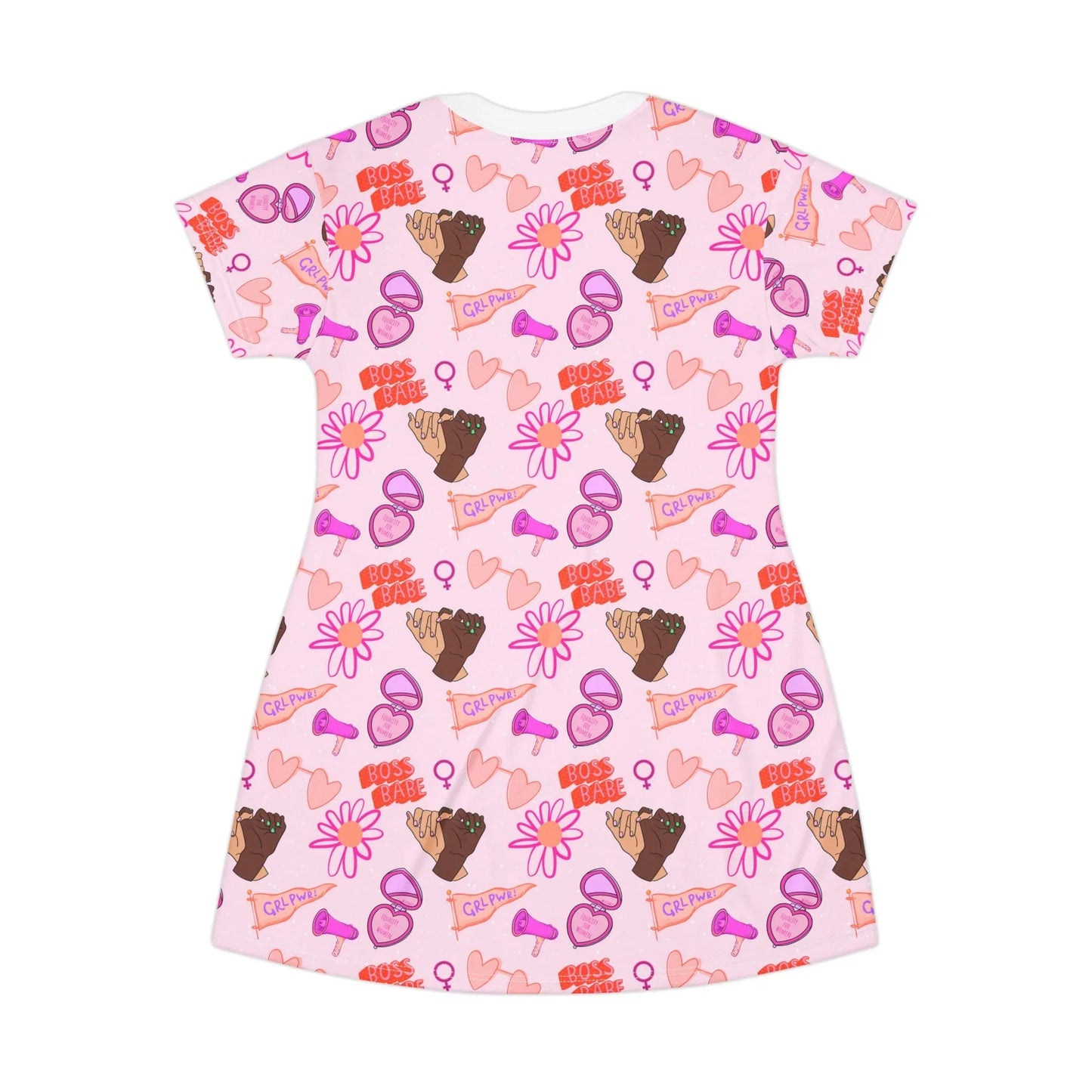Celebrate Her Power T-Shirt Dress - All Over Prints