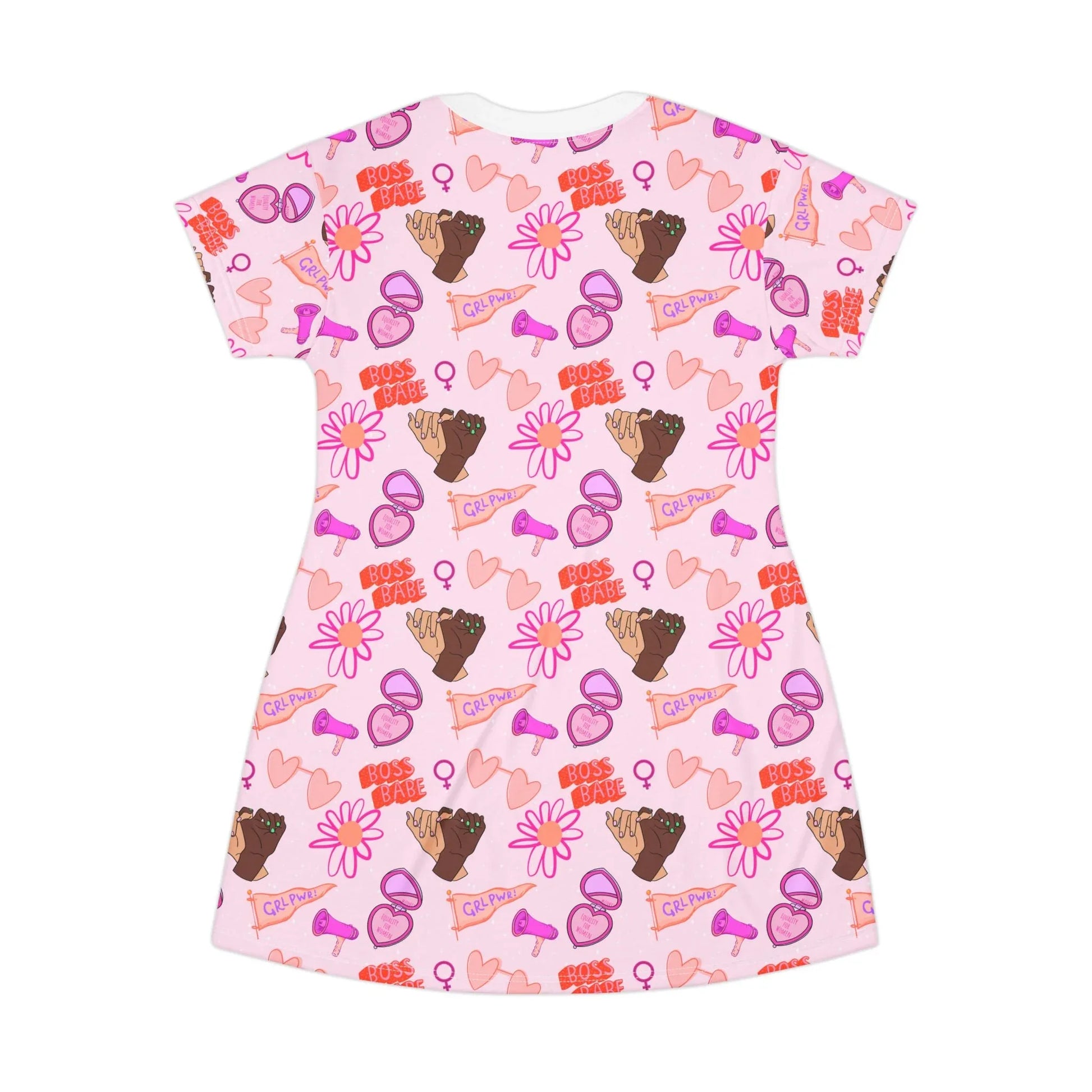 Celebrate Her Power T-Shirt Dress - All Over Prints