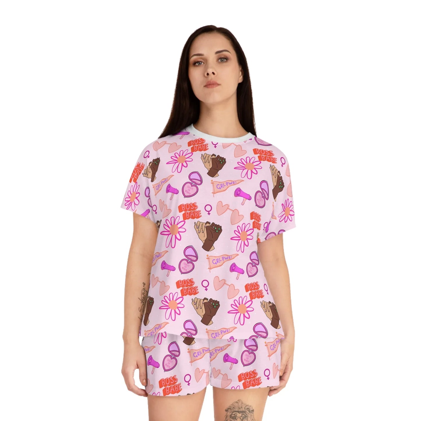 Celebrate Her Power Women’s Short Pajama Set - All Over Prints