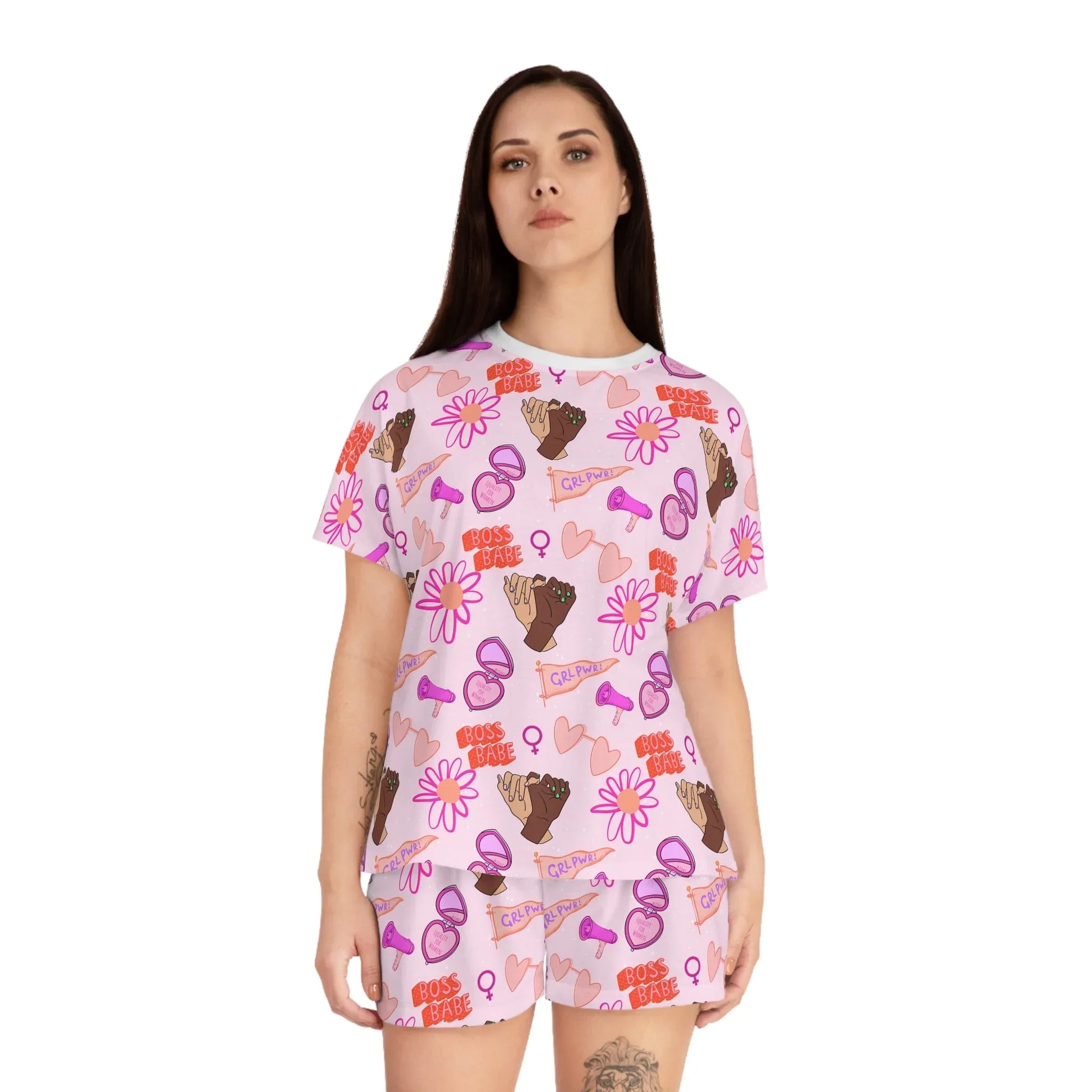 Celebrate Her Power Women’s Short Pajama Set - All Over Prints