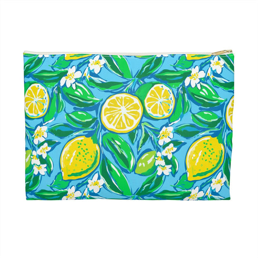 Citrus Splash Accessory Pouch - Large / White zipper - Bags