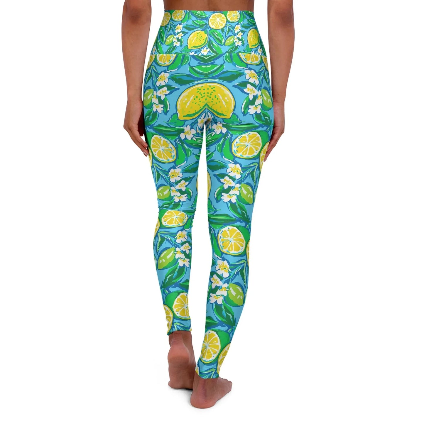 Citrus Splash High Waisted Yoga Leggings - All Over Prints