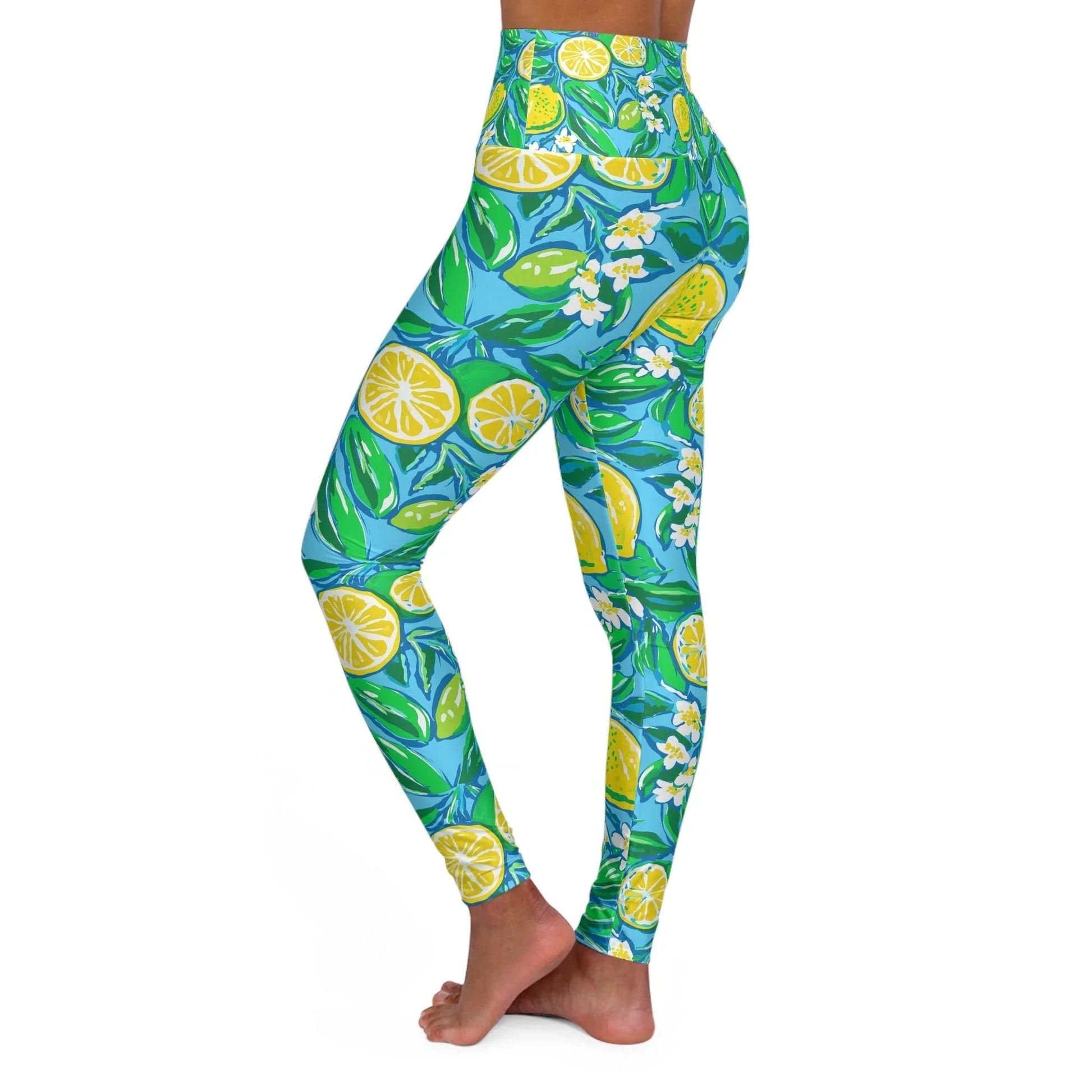 Citrus Splash High Waisted Yoga Leggings - All Over Prints