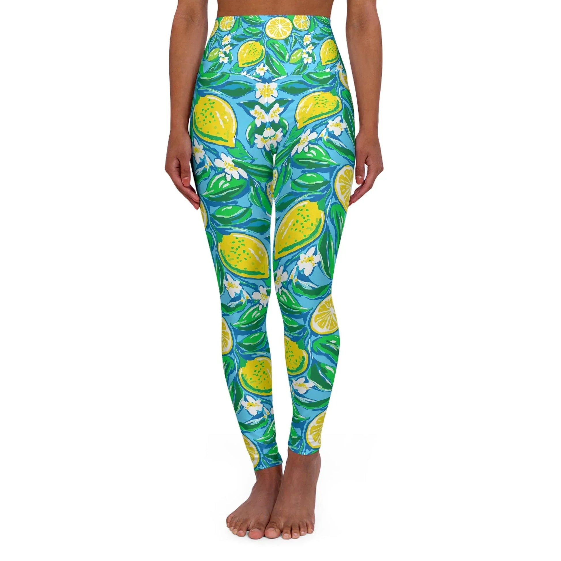 Citrus Splash High Waisted Yoga Leggings - XS - All Over Prints