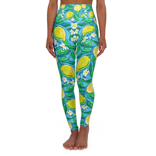 Citrus Splash High Waisted Yoga Leggings - XS - All Over Prints