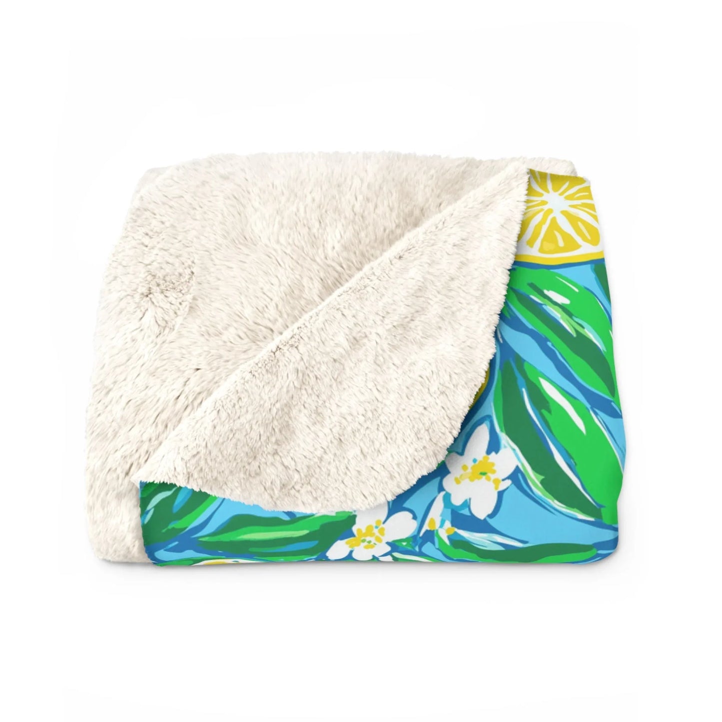 Citrus Splash Sherpa Fleece Blanket - 50’’ × 60’’ - Home Decor