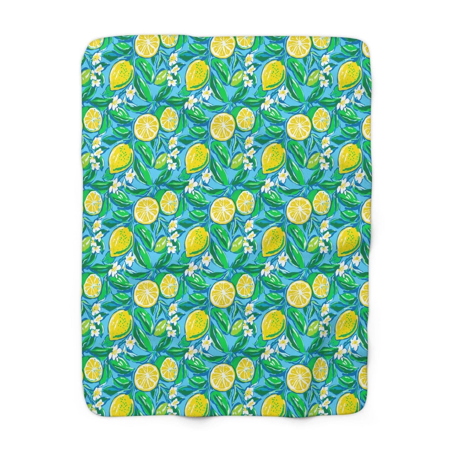 Citrus Splash Sherpa Fleece Blanket - 50’’ × 60’’ - Home Decor