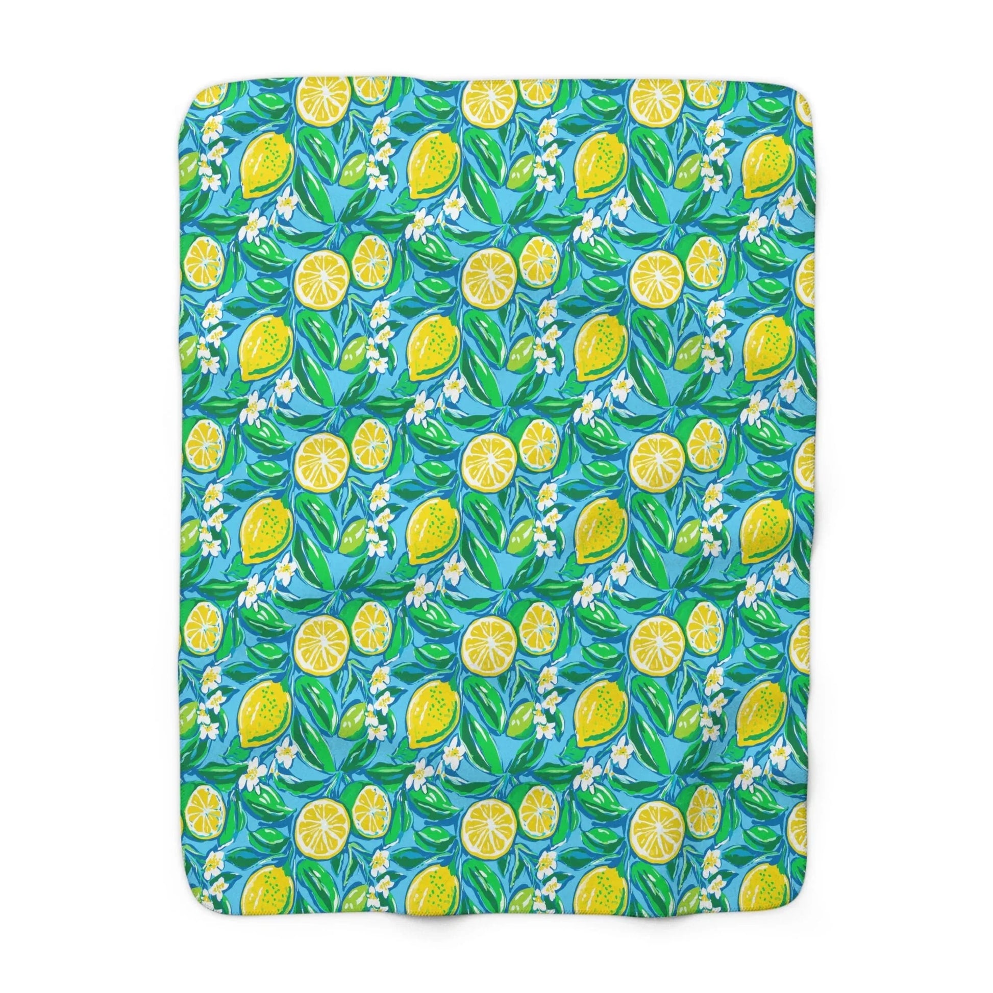 Citrus Splash Sherpa Fleece Blanket - 50’’ × 60’’ - Home Decor