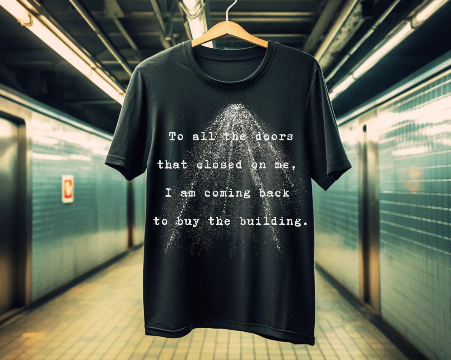Closed Doors Bought Buildings | black | Unisex - T-Shirt