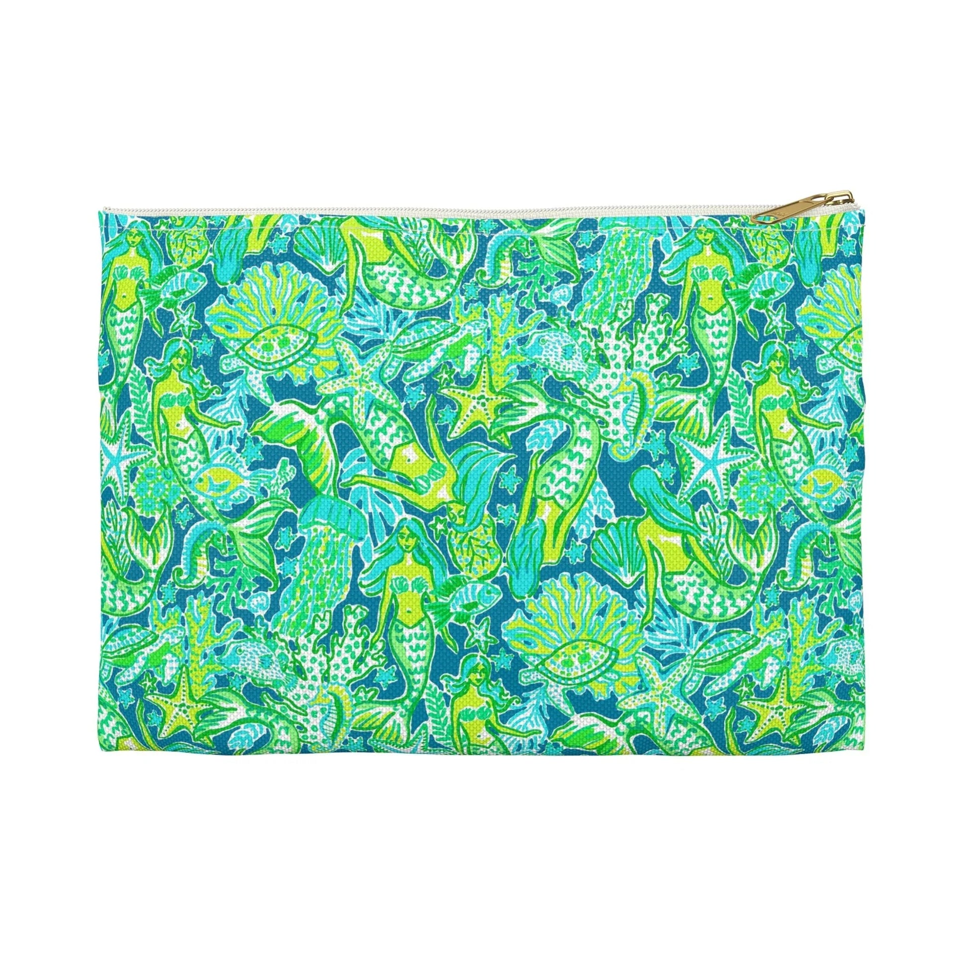 Emerald Mermaid Accessory Pouch - Small / White zipper - Bags