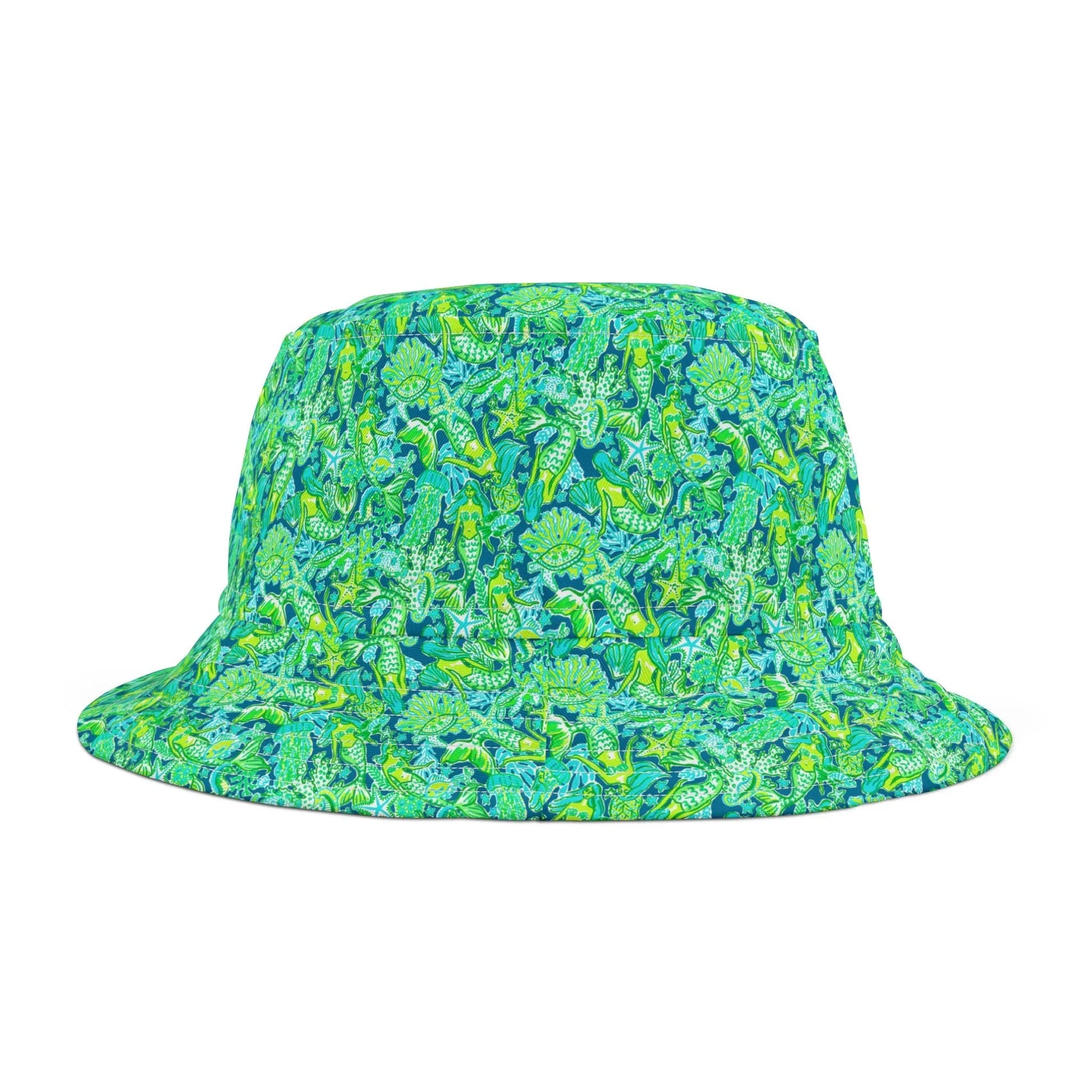 Emerald Mermaid Bucket Hat - Small / White stitching - Hats