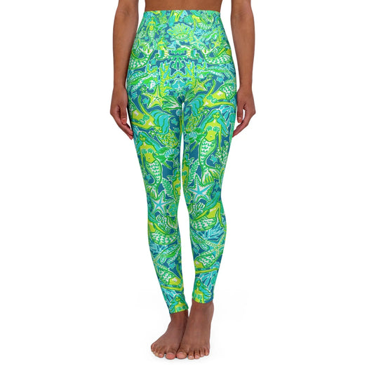 Emerald Mermaid High Waisted Yoga Leggings - XS - All Over Prints