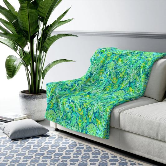 Emerald Mermaid Sherpa Fleece Blanket - 50’’ × 60’’ - Home Decor
