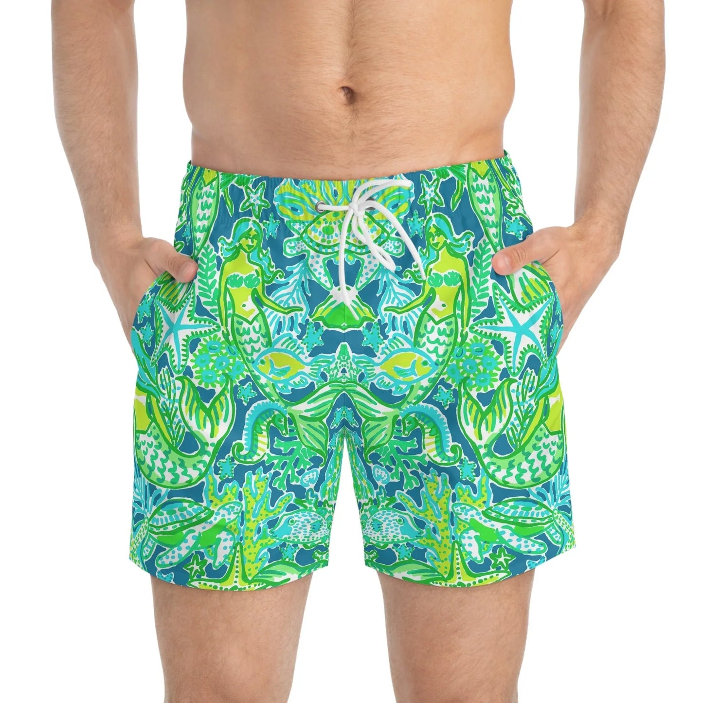 Emerald Mermaid Swim Trunks - All Over Prints