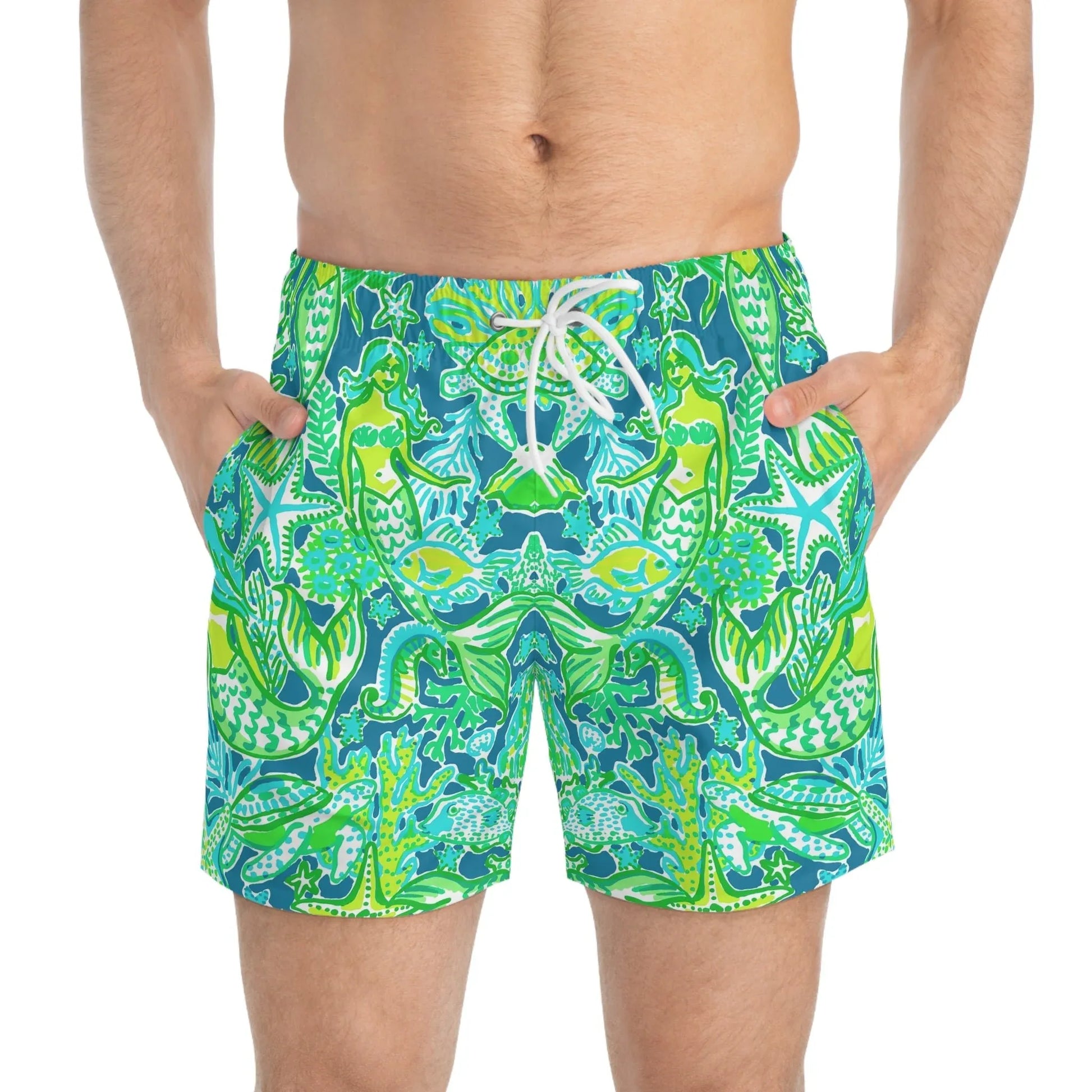 Emerald Mermaid Swim Trunks - All Over Prints