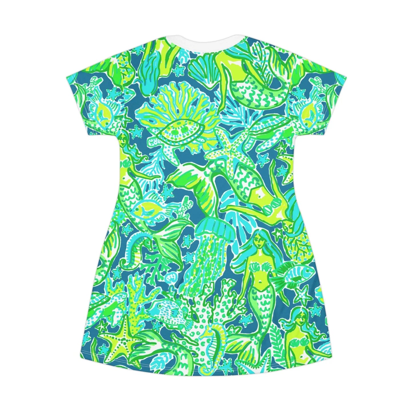 Emerald Mermaid T-Shirt Dress - All Over Prints