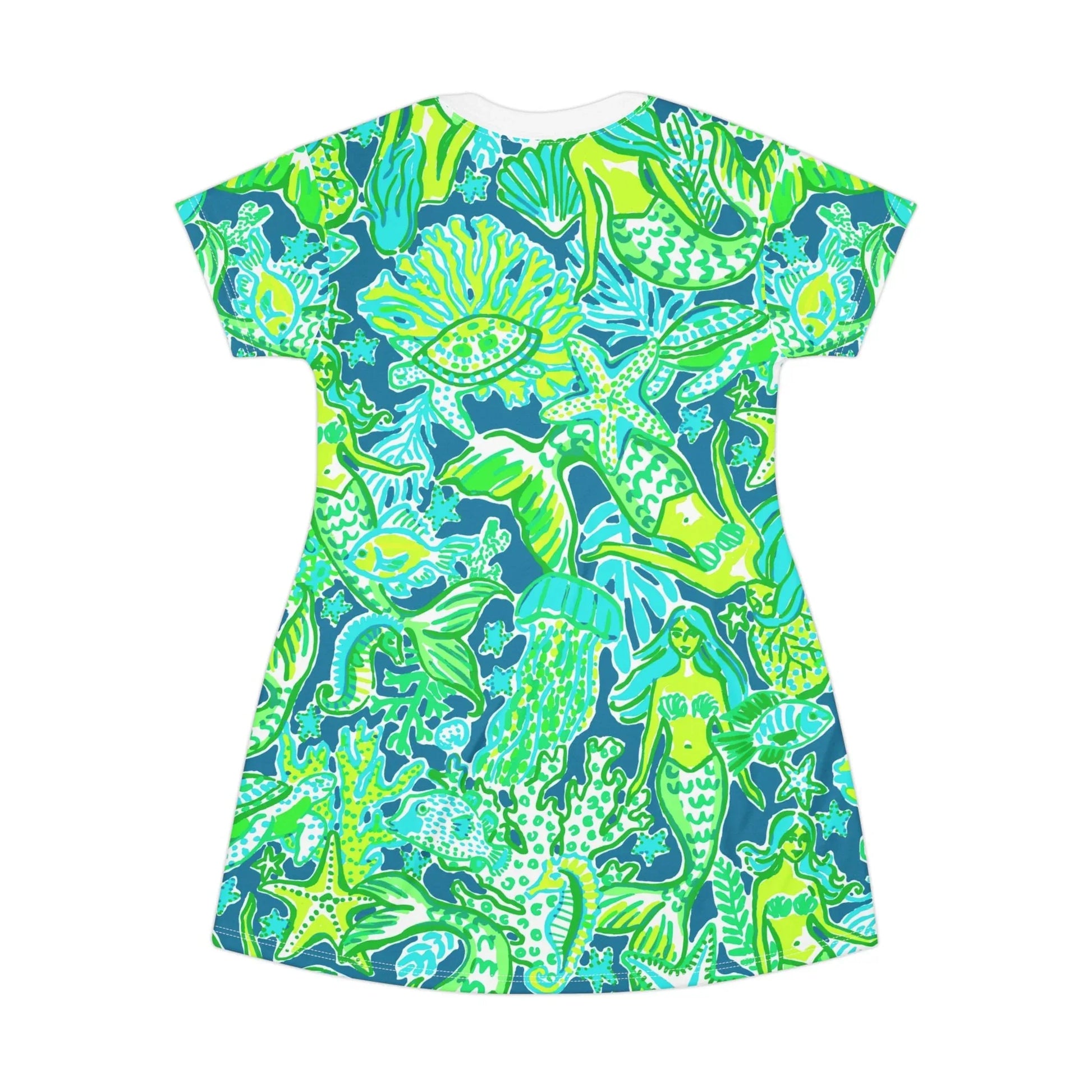 Emerald Mermaid T-Shirt Dress - All Over Prints