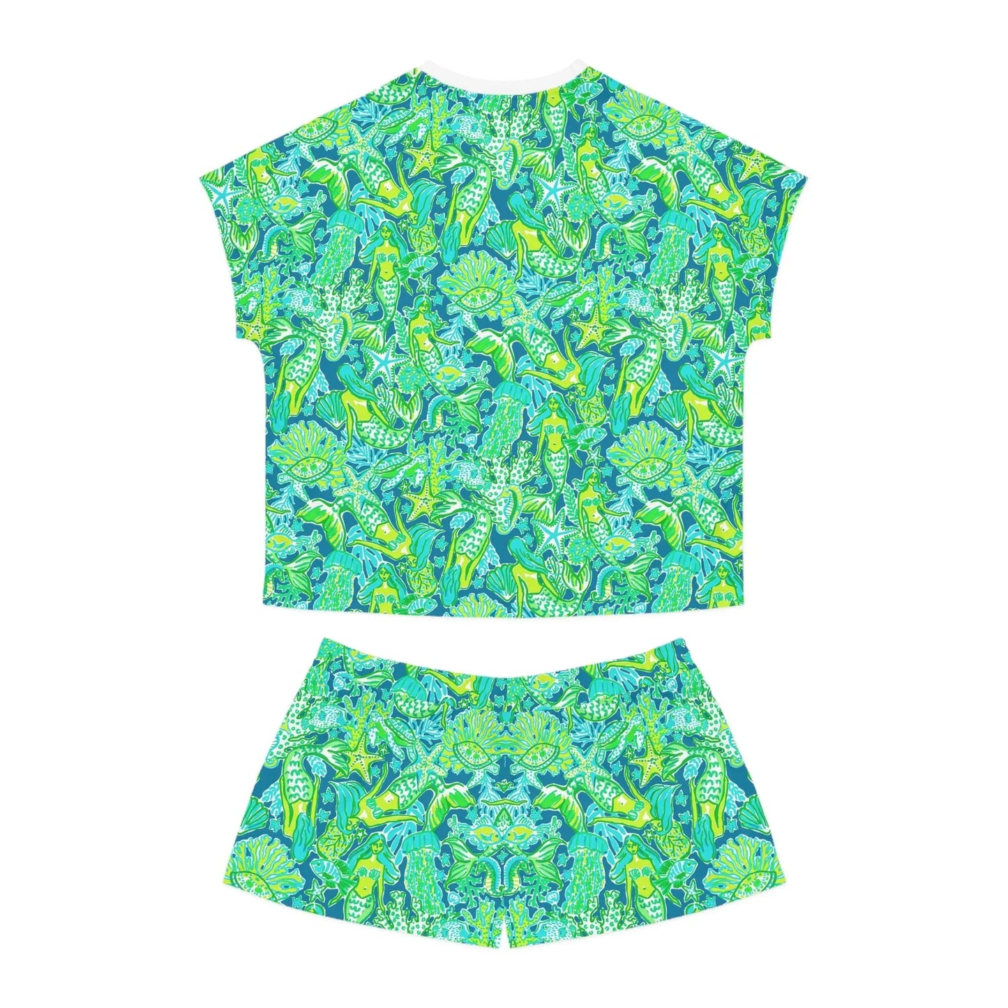 Emerald Mermaid Women’s Short Pajama Set - All Over Prints