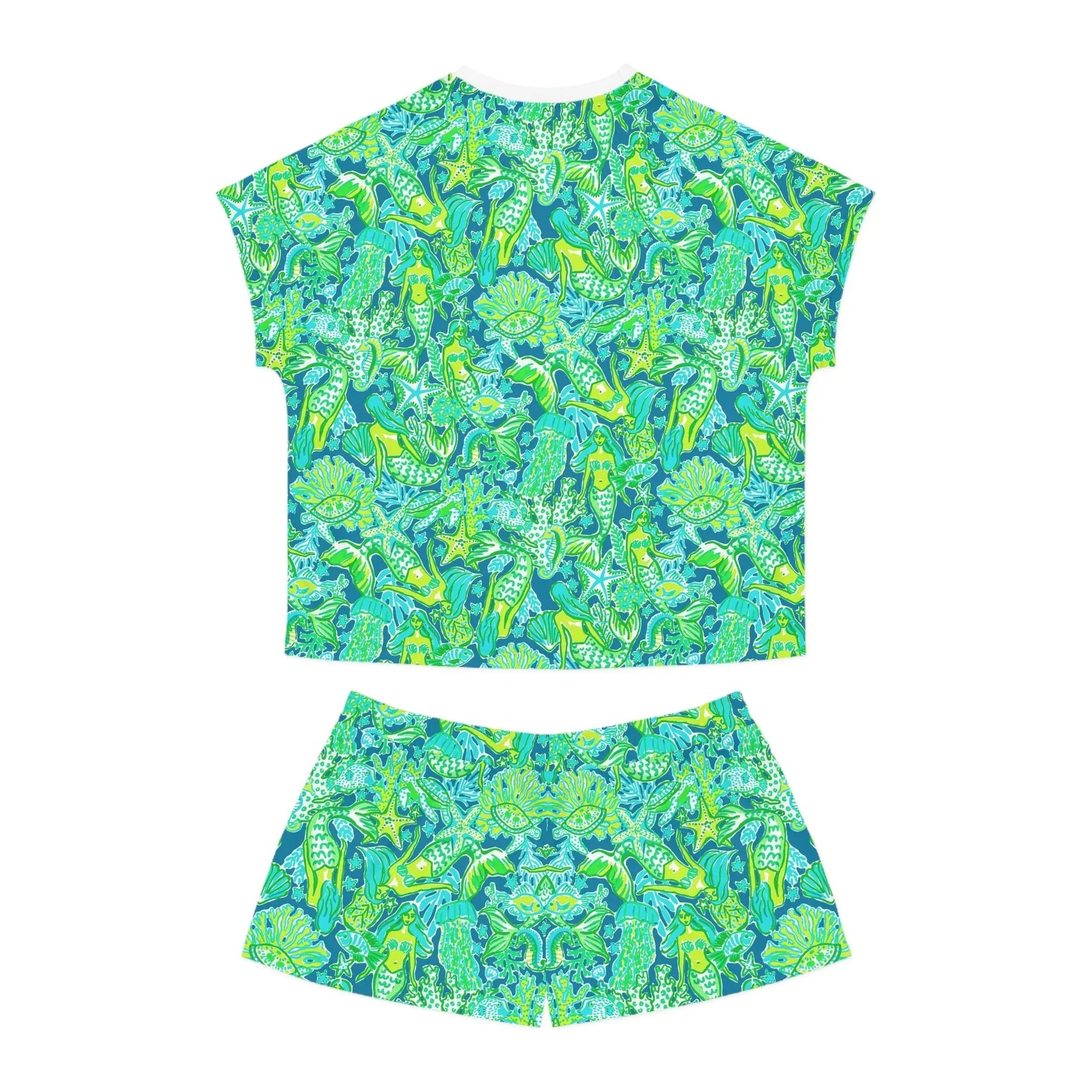 Emerald Mermaid Women’s Short Pajama Set - All Over Prints