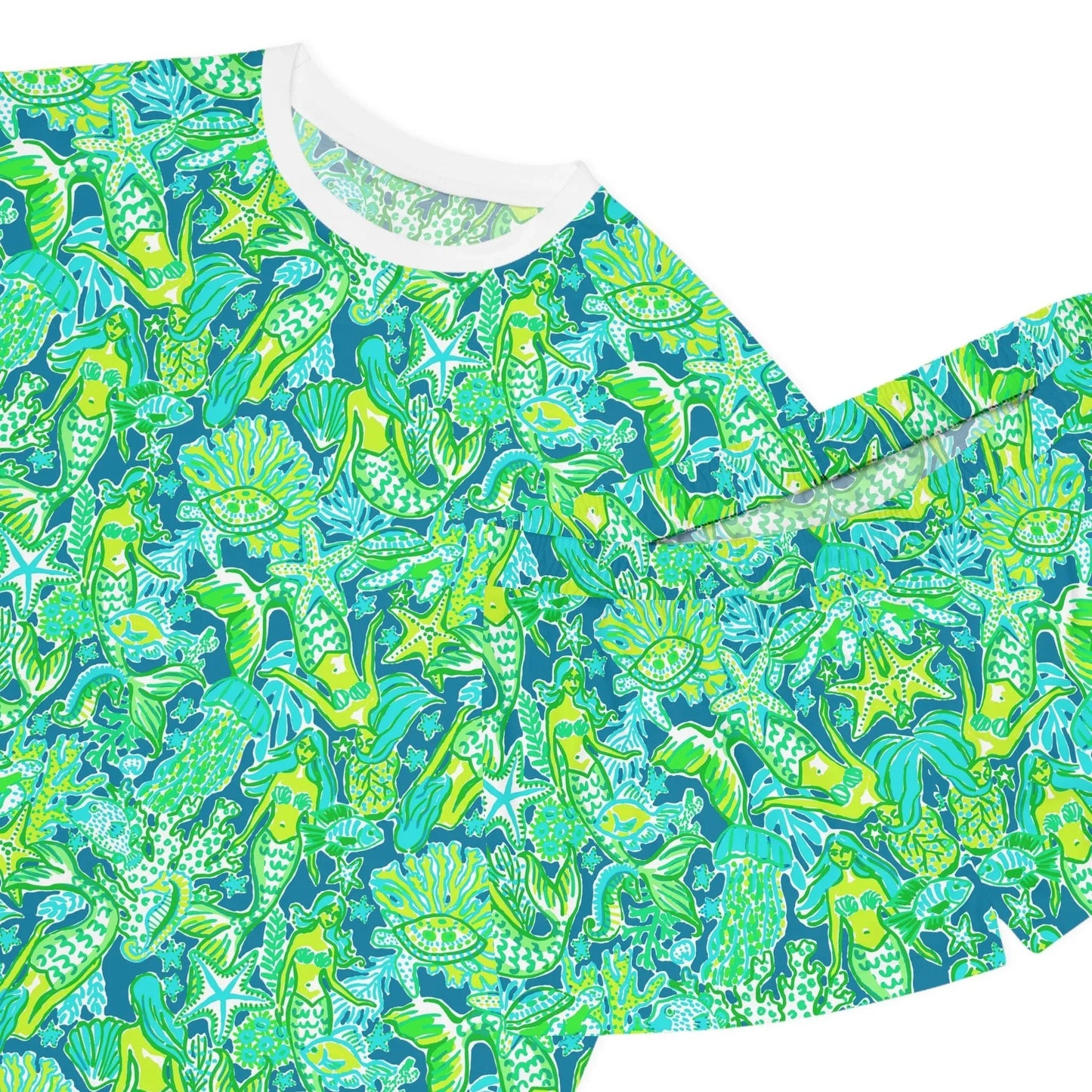 Emerald Mermaid Women’s Short Pajama Set - All Over Prints