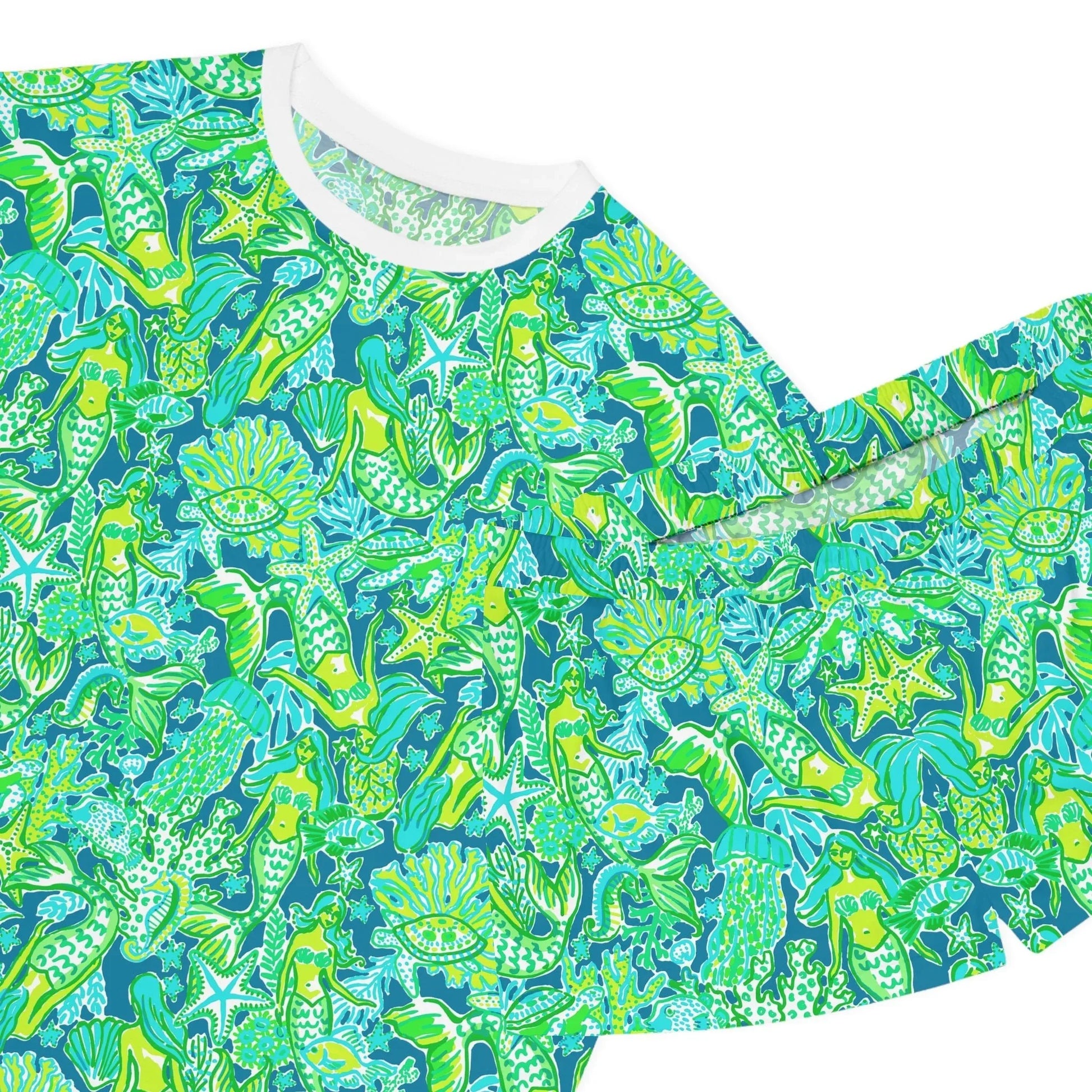 Emerald Mermaid Women’s Short Pajama Set - All Over Prints