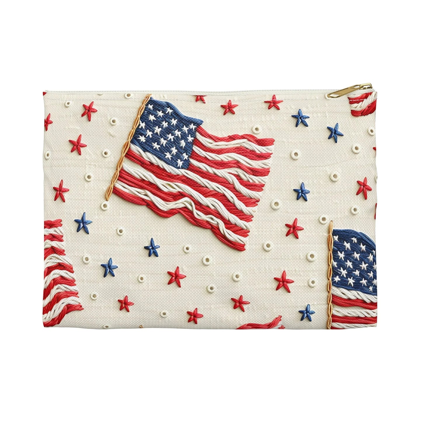 Flag of Freedom Accessory Pouch - Small / White zipper - Bags