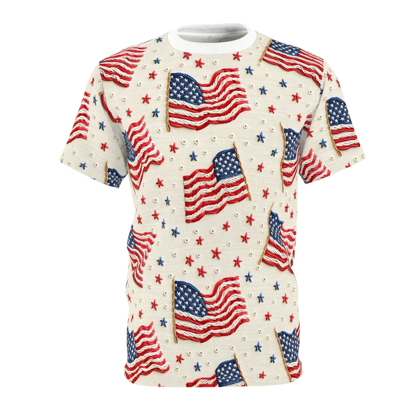 Flag of Freedom All-Over-Print T-Shirt - White stitching / 4 oz. / S - All Over Prints